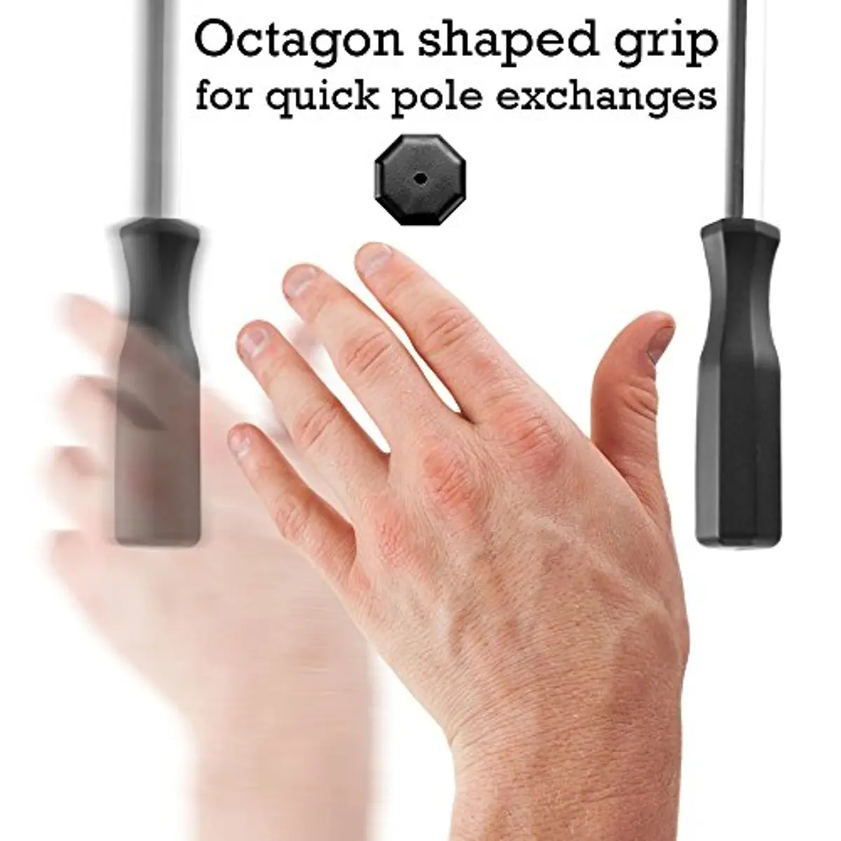Brybelly Octagonal Handles for Standard Foosball Tables (8 Pack) | Ergonomic Plastic Handles for 5/8 inch Rods - view 7