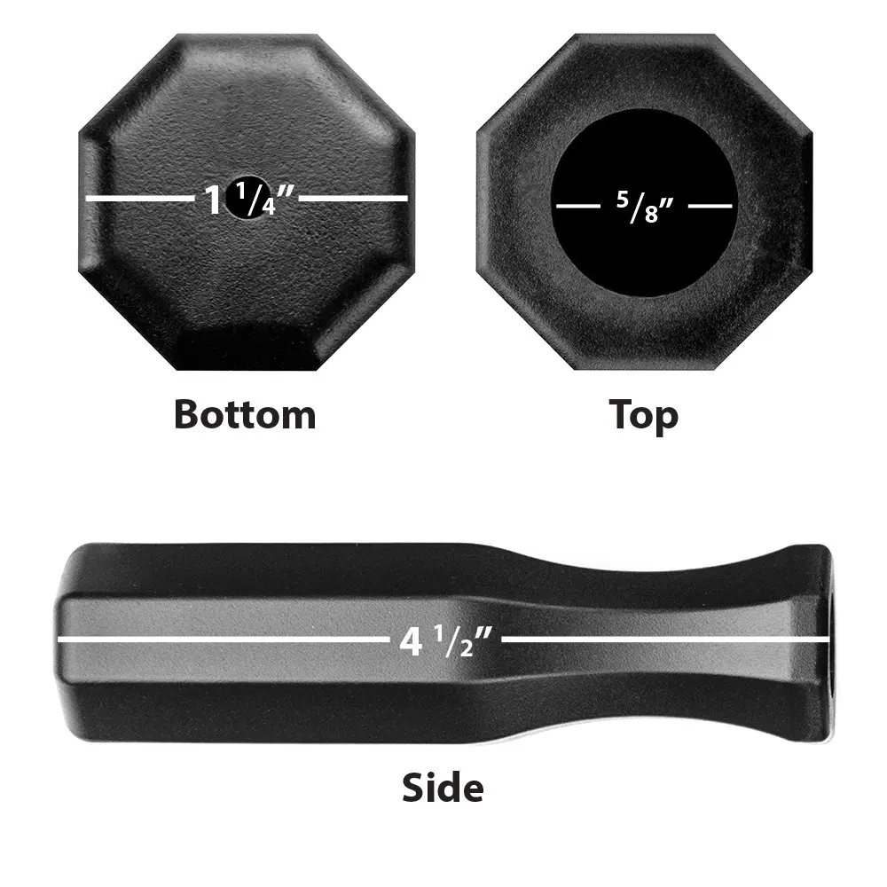 Brybelly Octagonal Handles for Standard Foosball Tables (8 Pack) | Ergonomic Plastic Handles for 5/8 inch Rods - view 3