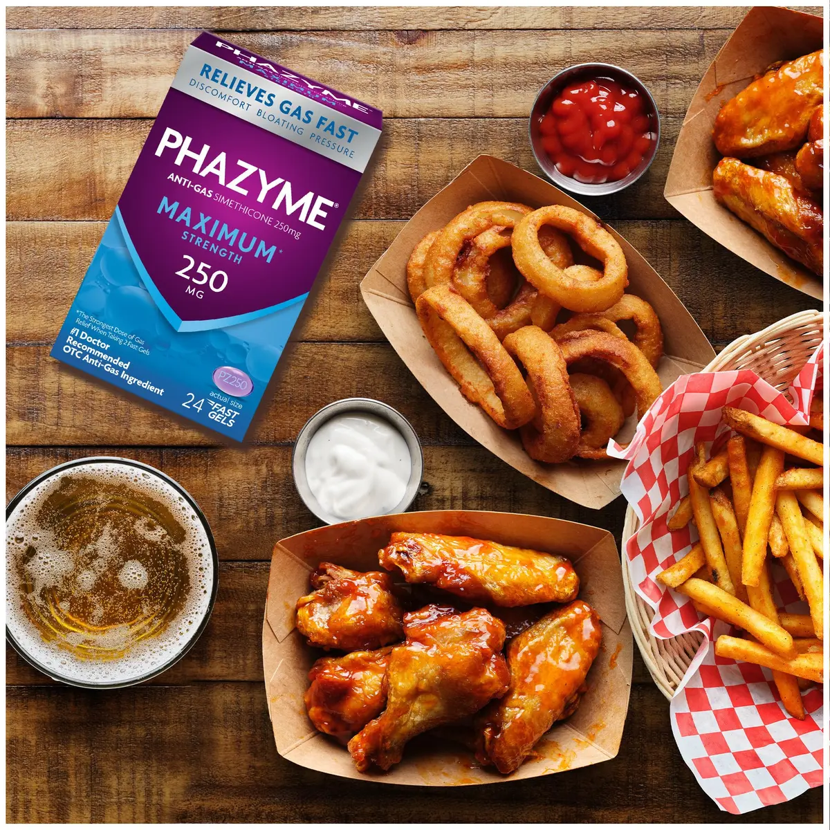 Phazyme Maximum Strength Anti-Gas 250 mg Simethicone Fast Gels | Fast Relief for Bloating & Discomfort - view 6