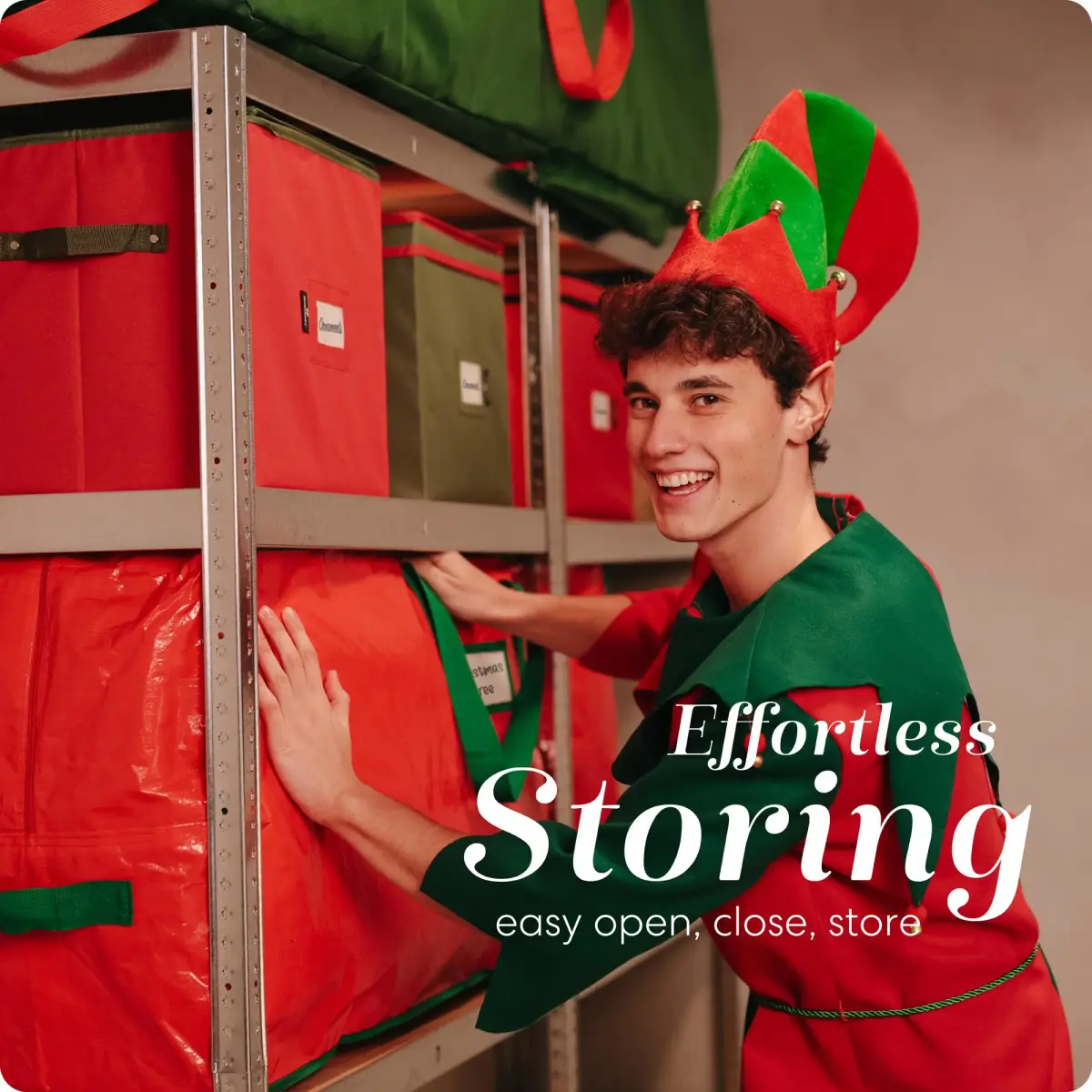 Handy Laundry Red Christmas Tree Storage Bag for 9 Foot Artificial Tree | Heavy Duty Waterproof Tarp with Reinforced Handles - view 6