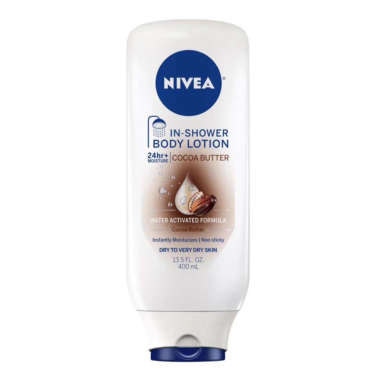 NIVEA Nourishing In Shower Body Lotion Cocoa Butter 400ml (13.5 Fl Oz) | Lasts Over 24 Hours - main product image