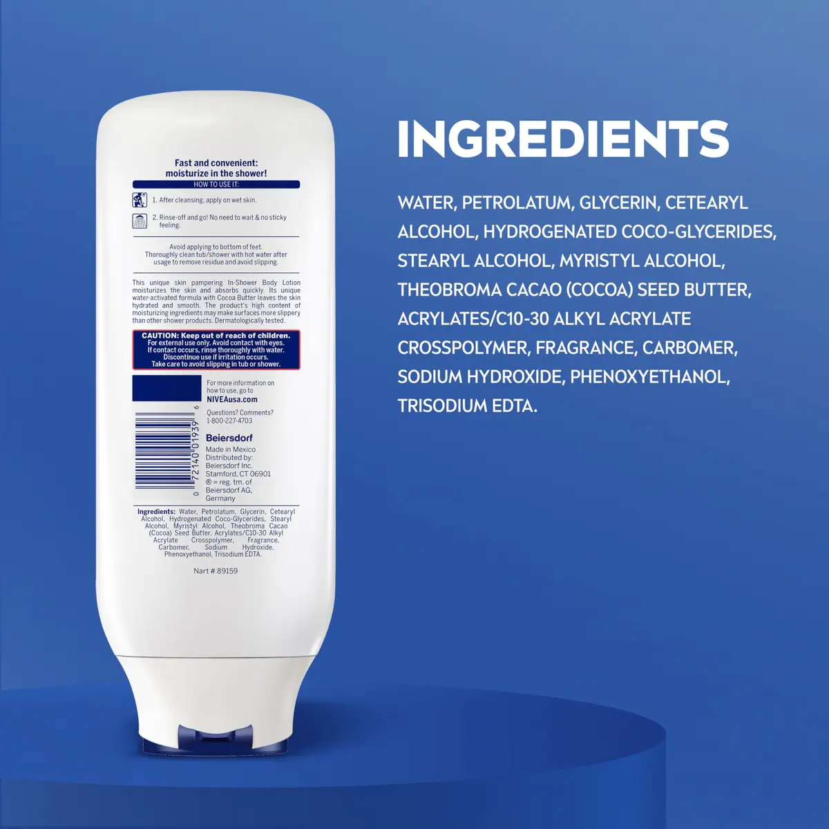 NIVEA Nourishing In Shower Body Lotion Cocoa Butter 400ml (13.5 Fl Oz) | Lasts Over 24 Hours - view 6