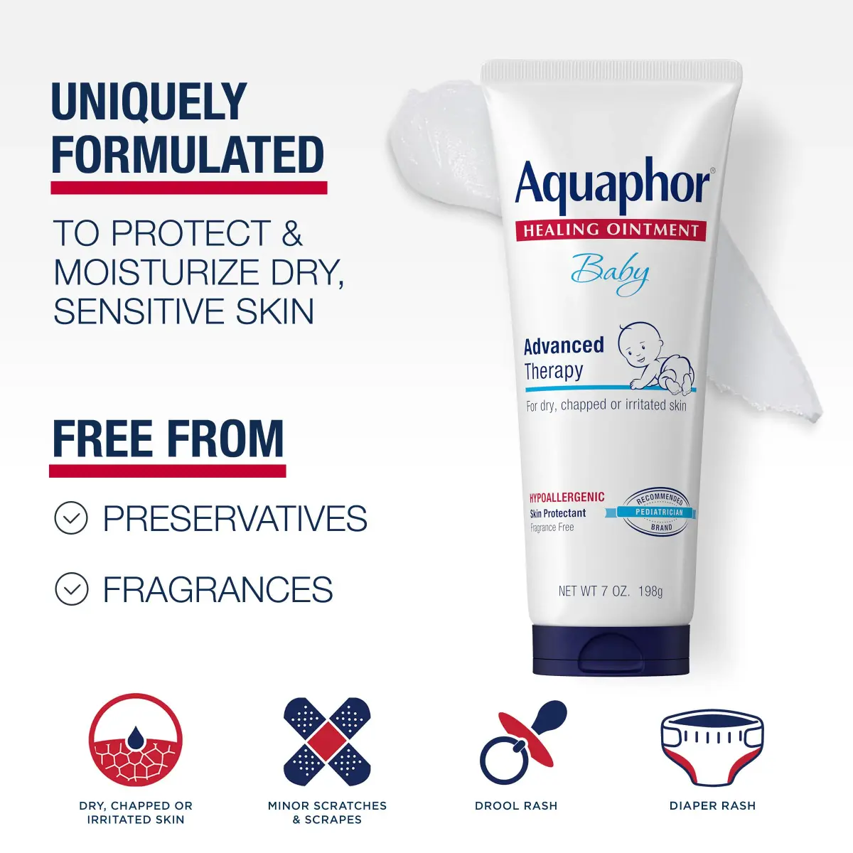 Aquaphor Baby Healing Ointment 198g (7 Oz) | Clinically Proven for Diaper Rash & Dry Skin - view 2