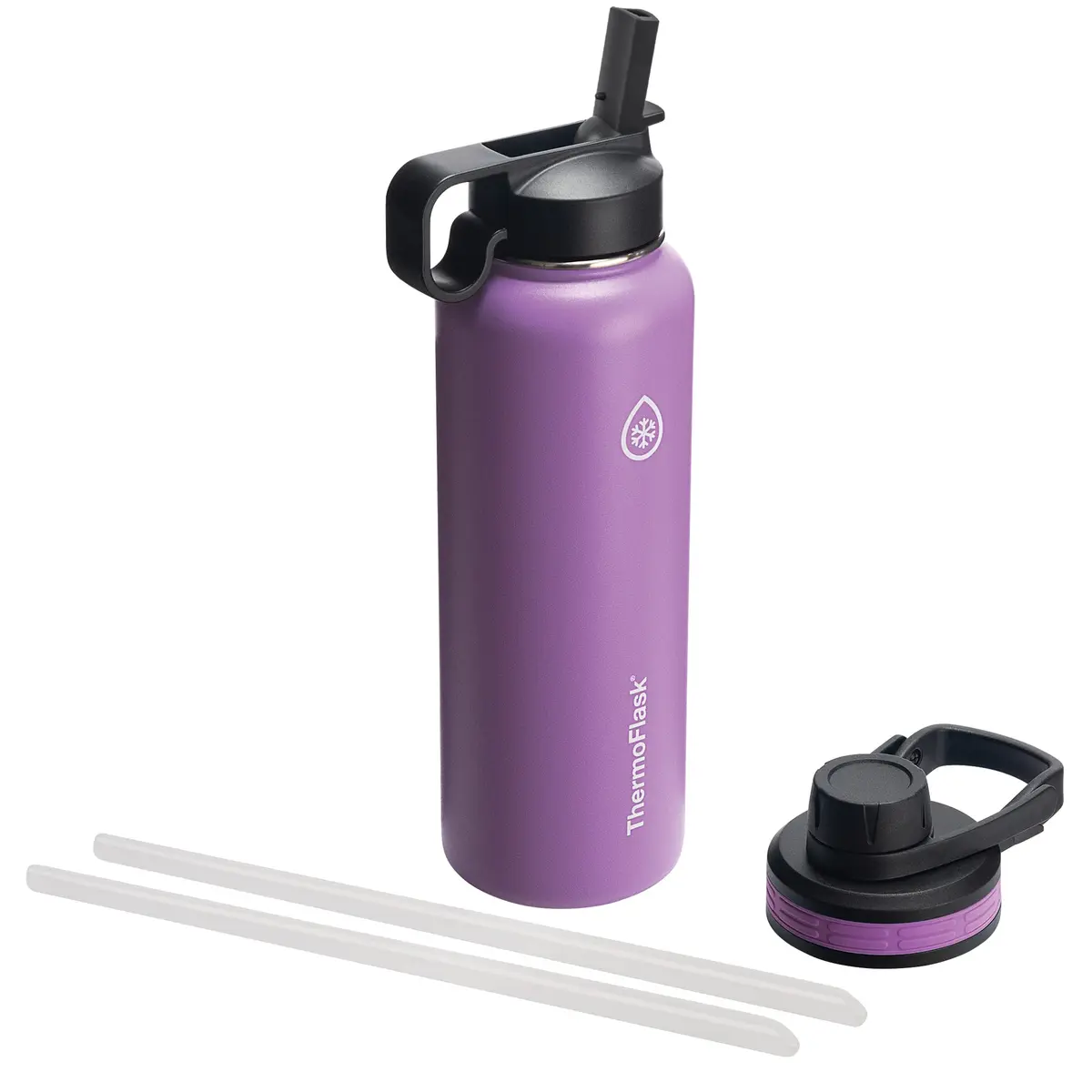 ThermoFlask 40 oz Stainless Steel Water Bottle | 1180ml Insulated Tumbler with Leakproof Lids | Keeps Cold 24hr/Hot 12hr - main product image