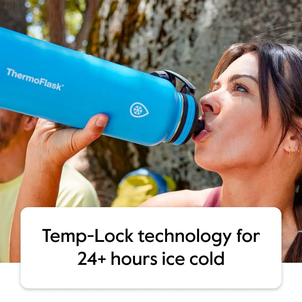 ThermoFlask 40 oz Stainless Steel Water Bottle | 1180ml Insulated Tumbler with Leakproof Lids | Keeps Cold 24hr/Hot 12hr - view 2