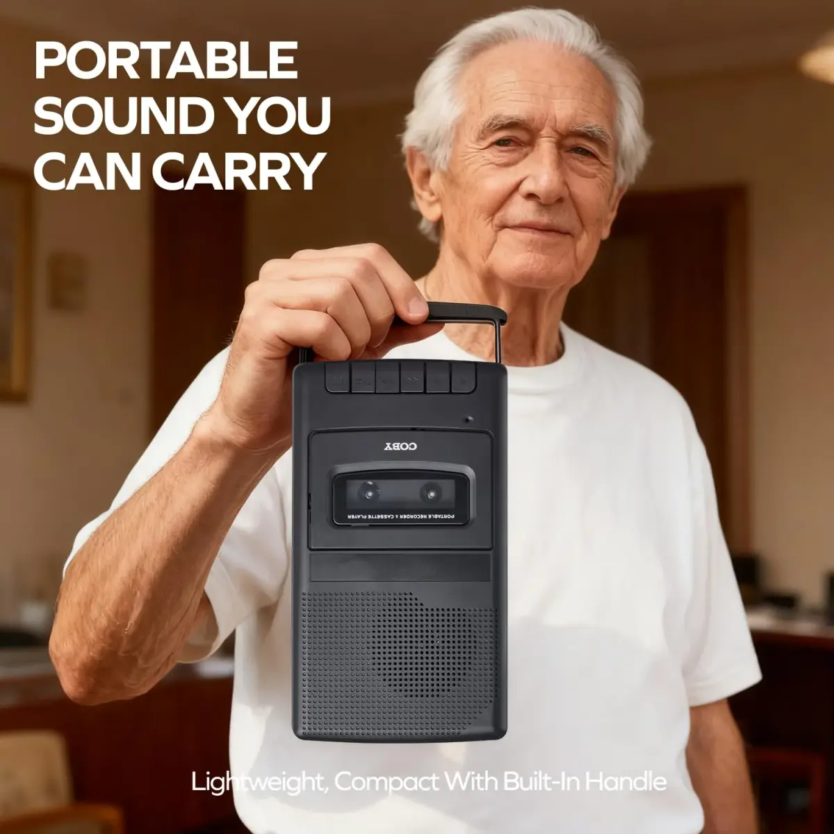 Coby CVR-22 Cassette Tape Player and Recorder, Built-in Mic, Battery or AC, Black | Record & Playback Versatility - view 6