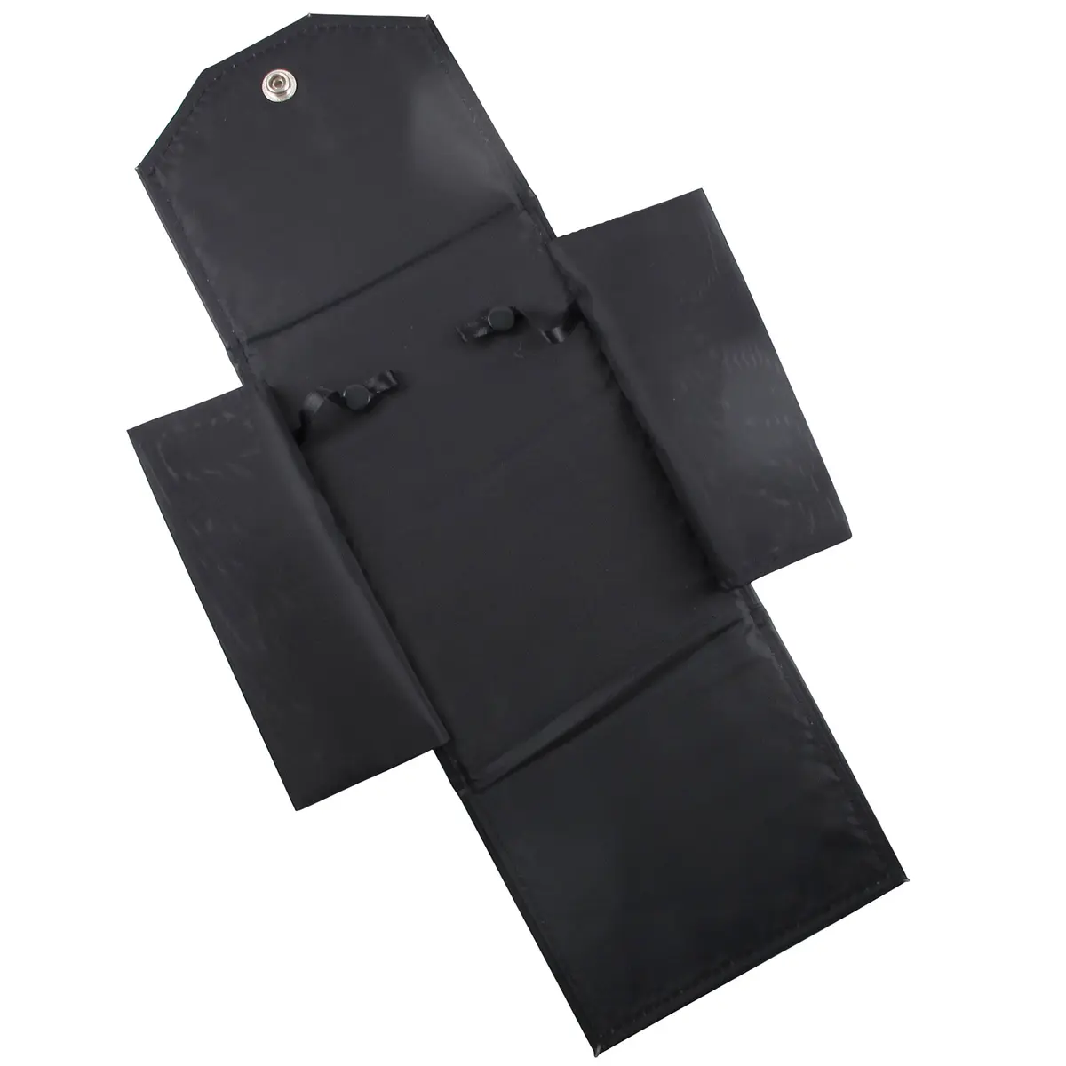 Isaac Kieran Black Leatherette Necklace Jewelry Travel Folder Storage Case | Elegant Gift Organizer (6.7" x 5.5") - view 2