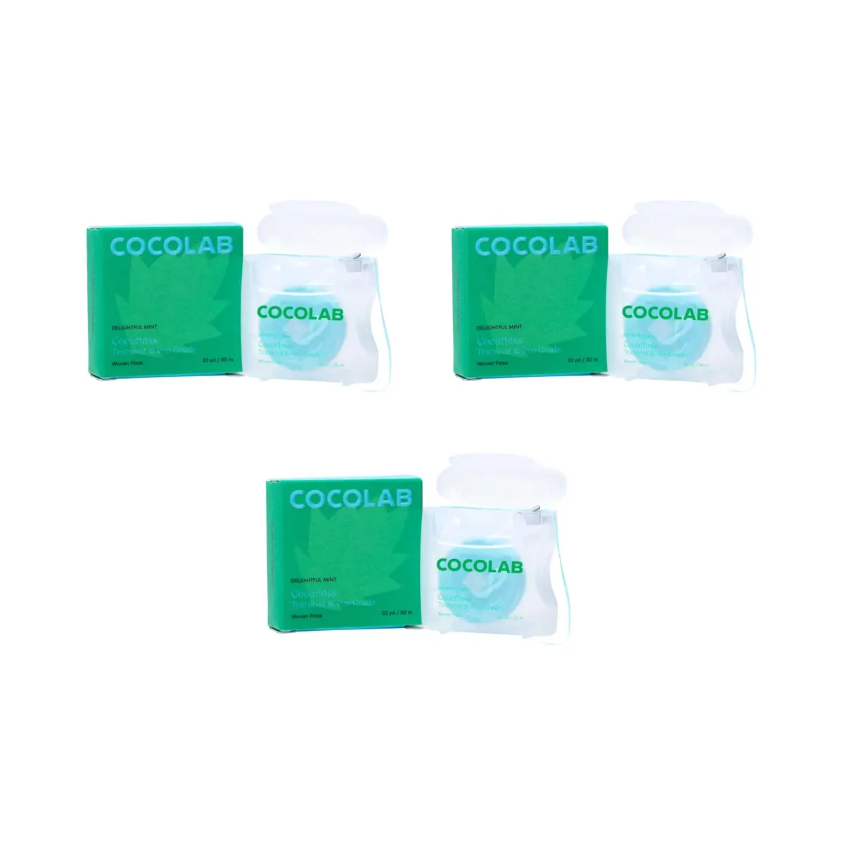 Cocolab Cocofloss Expanding Woven Dental Floss 99 Foot (Pack of 3) | Dentist-Designed with Coconut Oil - main product image