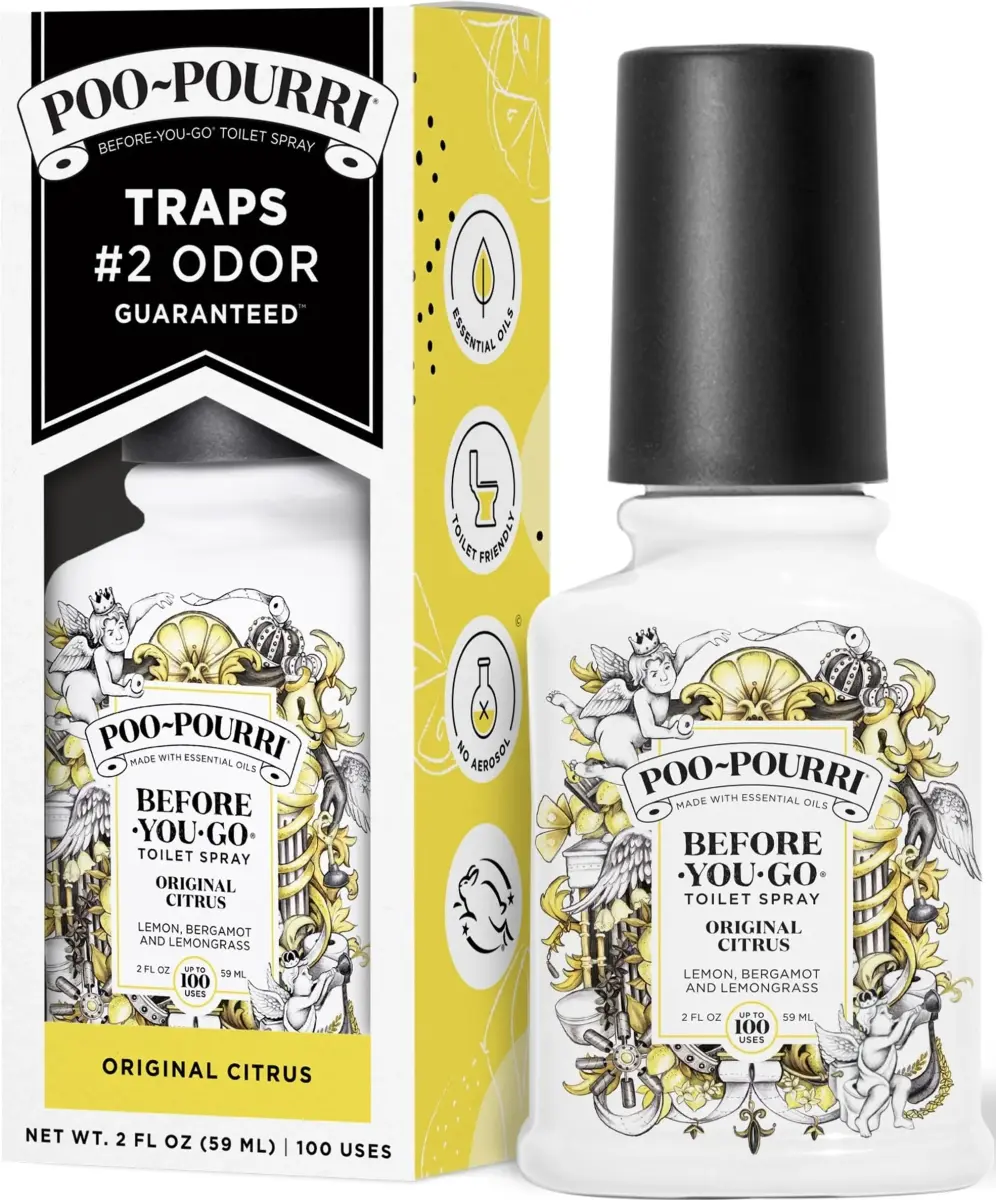 Poo-Pourri Before-You-Go Toilet Spray Original Citrus 59ml (2 Fl Oz) | Traps Odors Before They Start - main product image