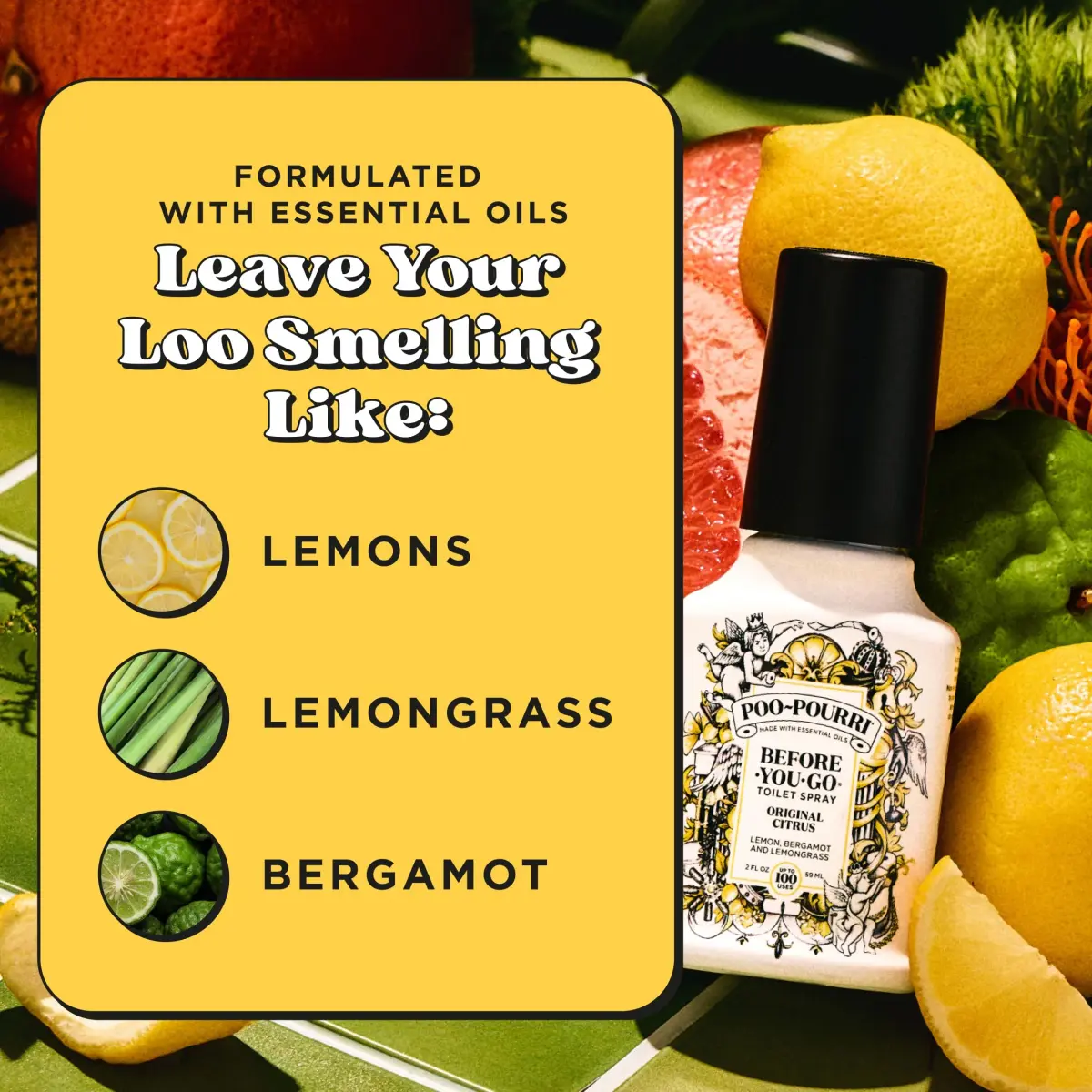 Poo-Pourri Before-You-Go Toilet Spray Original Citrus 59ml (2 Fl Oz) | Traps Odors Before They Start - view 3
