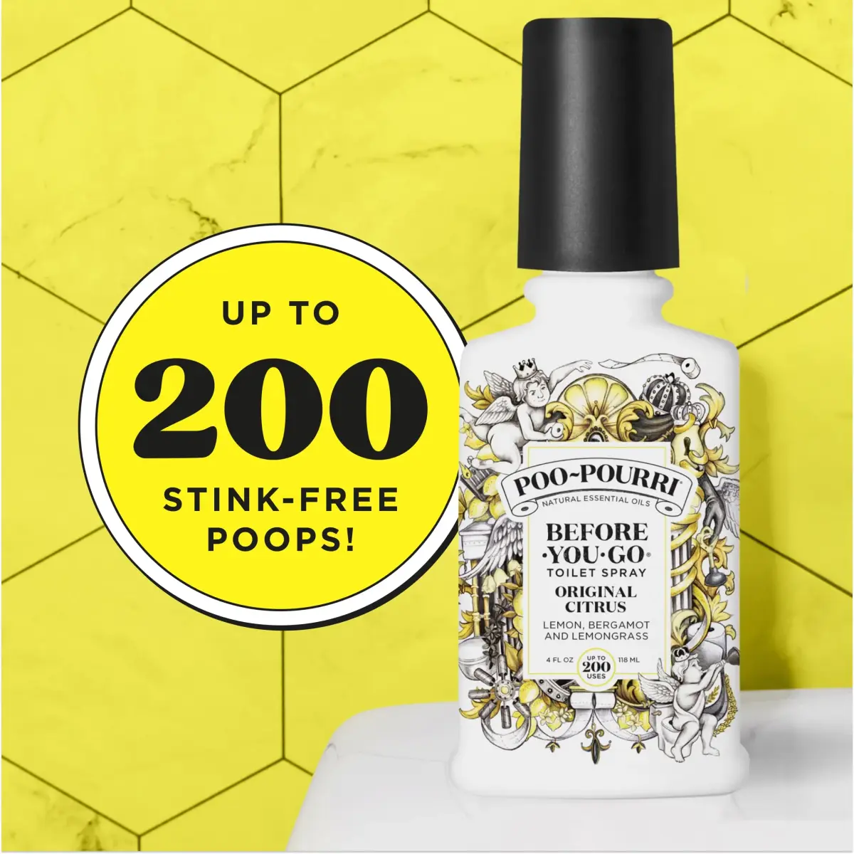 Poo-Pourri Before-You-Go Toilet Spray Original Citrus 118ml (4 Fl Oz) | Funk Lock Technology for Odor Elimination - view 6
