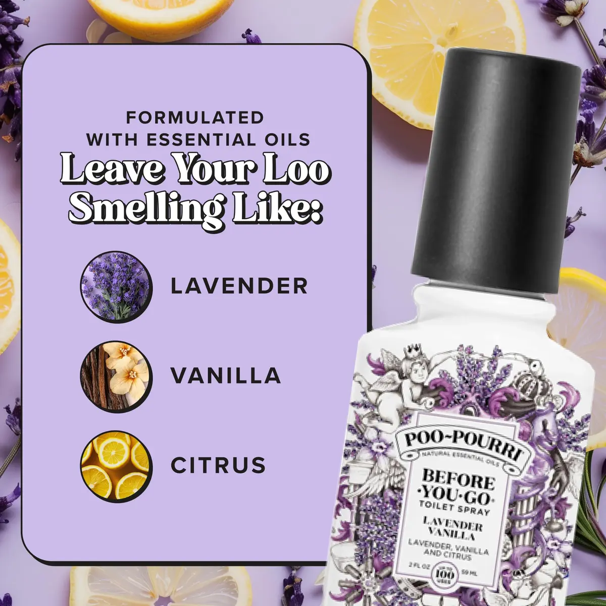 Poo-Pourri Before-You-Go Toilet Spray, Lavender Vanilla | Odor Trap & Travel Friendly (70-120 chars) - view 5
