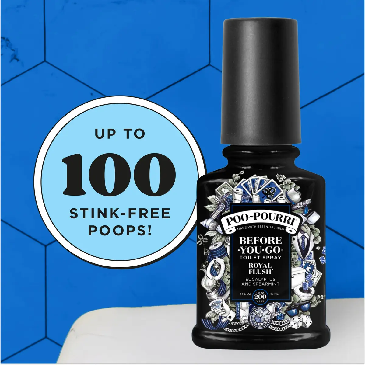 Poo-Pourri Royal Flush Toilet Spray 2 Fl Oz | Bathroom Odor Barrier with Essential Oils - view 5