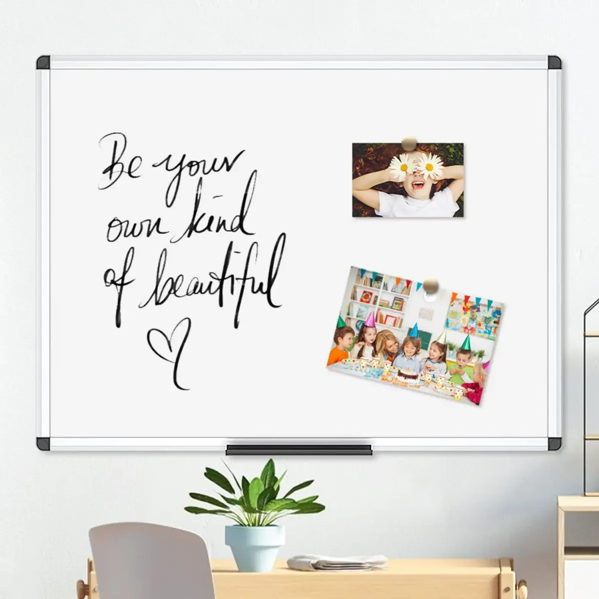 VIZ-PRO Magnetic Dry Erase Board 48 x 24 Inches Silver Aluminium Frame | Smooth Writing & Durable Surface - view 6