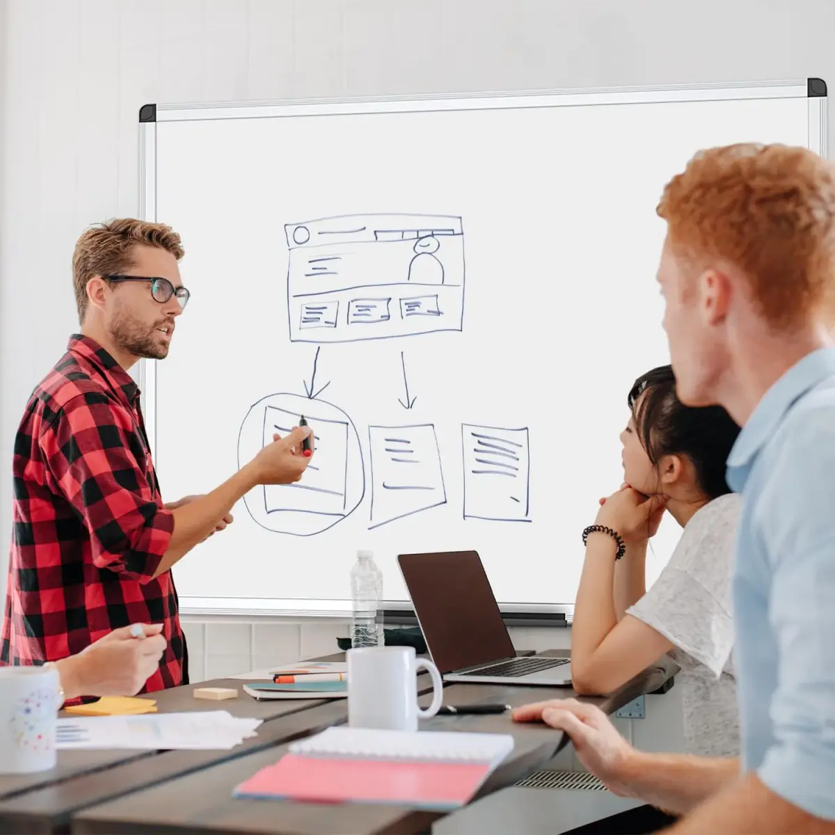 VIZ-PRO Magnetic Dry Erase Board 48 x 24 Inches Silver Aluminium Frame | Smooth Writing & Durable Surface - view 7