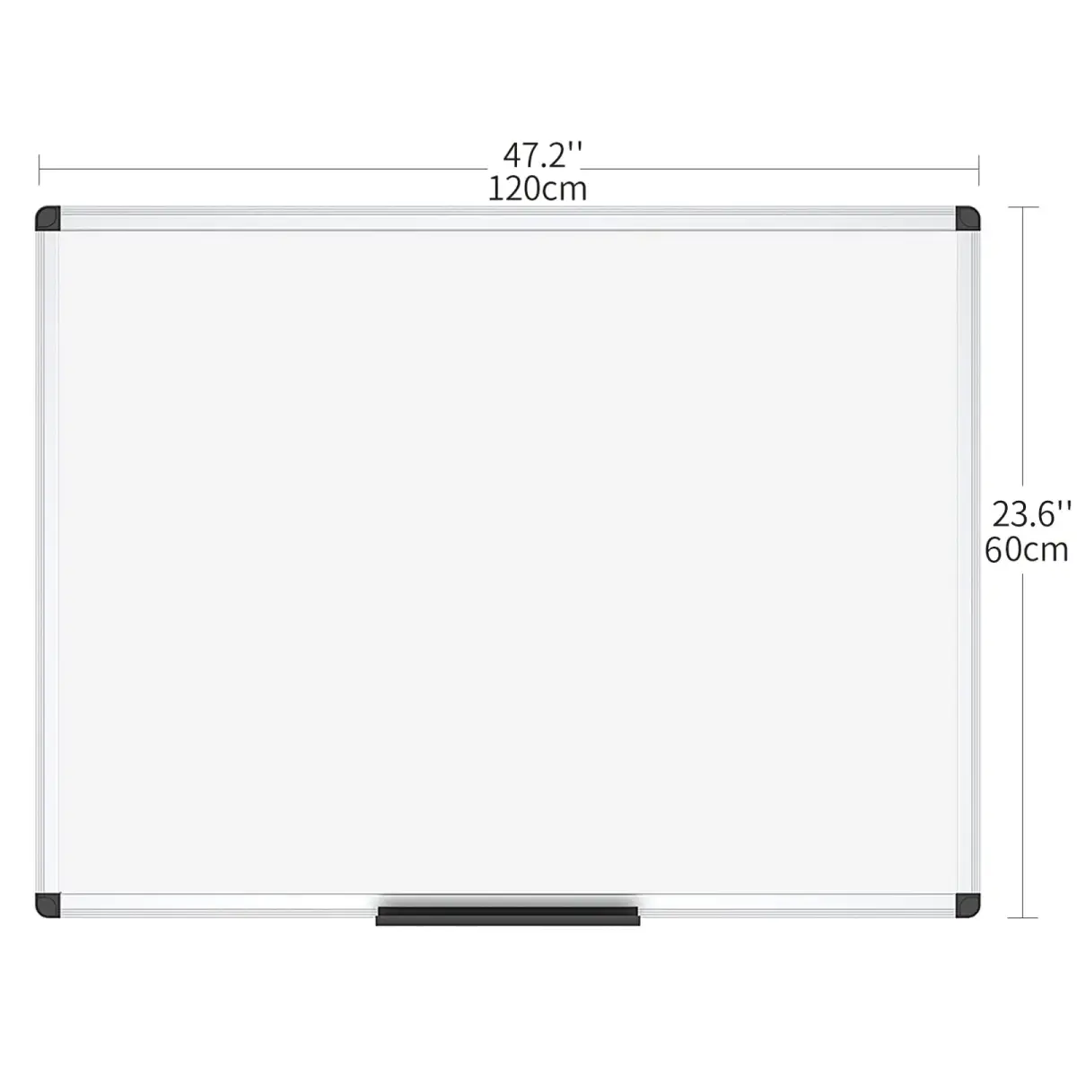VIZ-PRO Magnetic Dry Erase Board 48 x 24 Inches Silver Aluminium Frame | Smooth Writing & Durable Surface - view 2