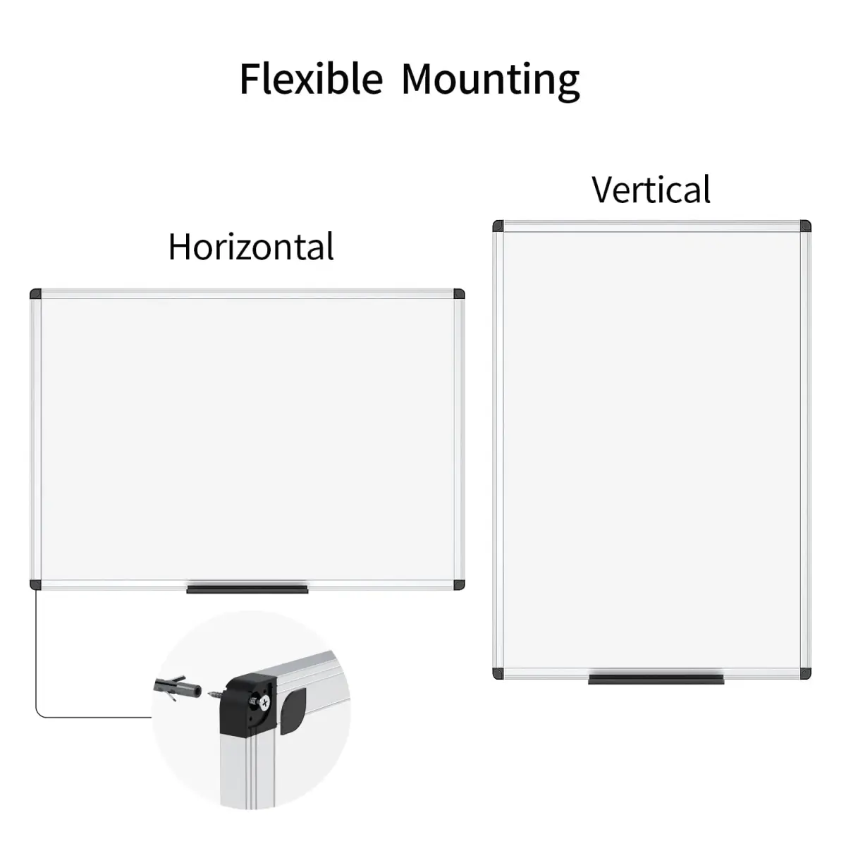 VIZ-PRO Magnetic Dry Erase Board 48 x 24 Inches Silver Aluminium Frame | Smooth Writing & Durable Surface - view 3