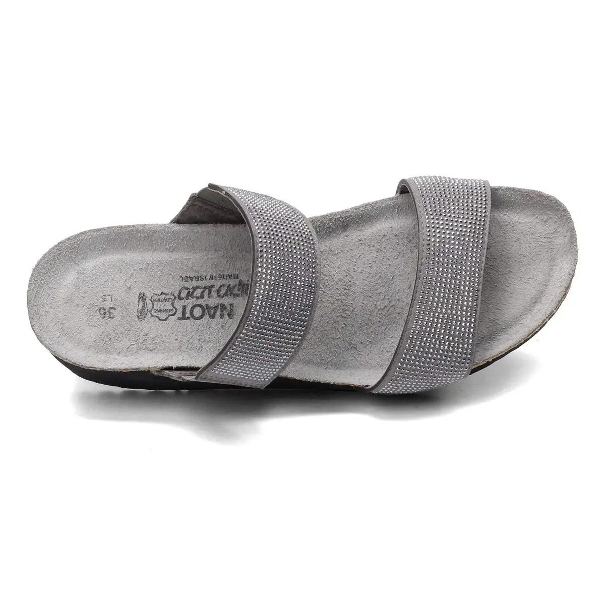 NAOT Bianca Women's Gray W/Silver Rivets/Metal Lthr Sandal 4 M US | Comfortable Slip On Wedge - view 6