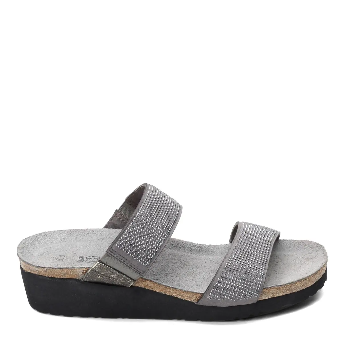 NAOT Bianca Women's Gray W/Silver Rivets/Metal Lthr Sandal 4 M US | Comfortable Slip On Wedge - view 2