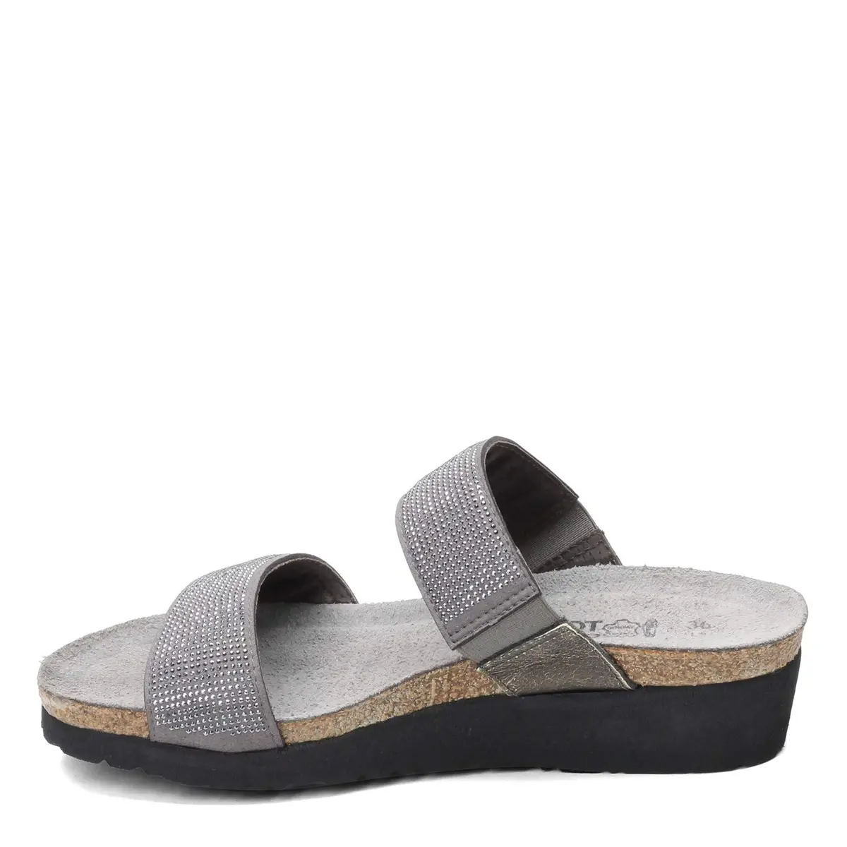 NAOT Bianca Women's Gray W/Silver Rivets/Metal Lthr Sandal 4 M US | Comfortable Slip On Wedge - view 4
