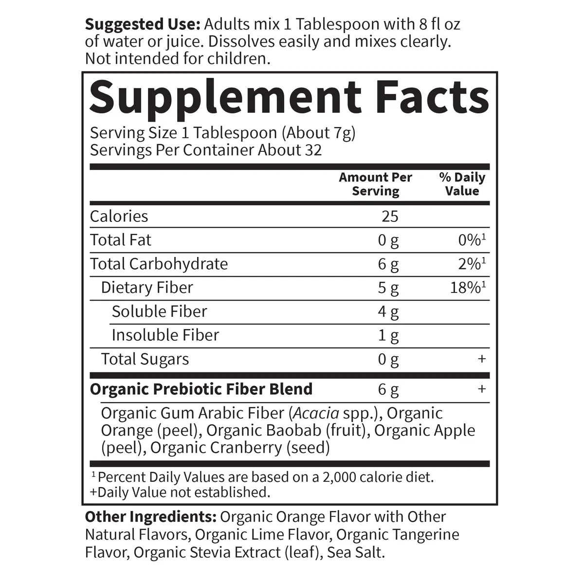 Garden of Life Dr. Formulated Organic Fiber Powder Citrus 7.9oz (224g) | USDA Organic Prebiotic Superfood Fiber Supplement - view 5