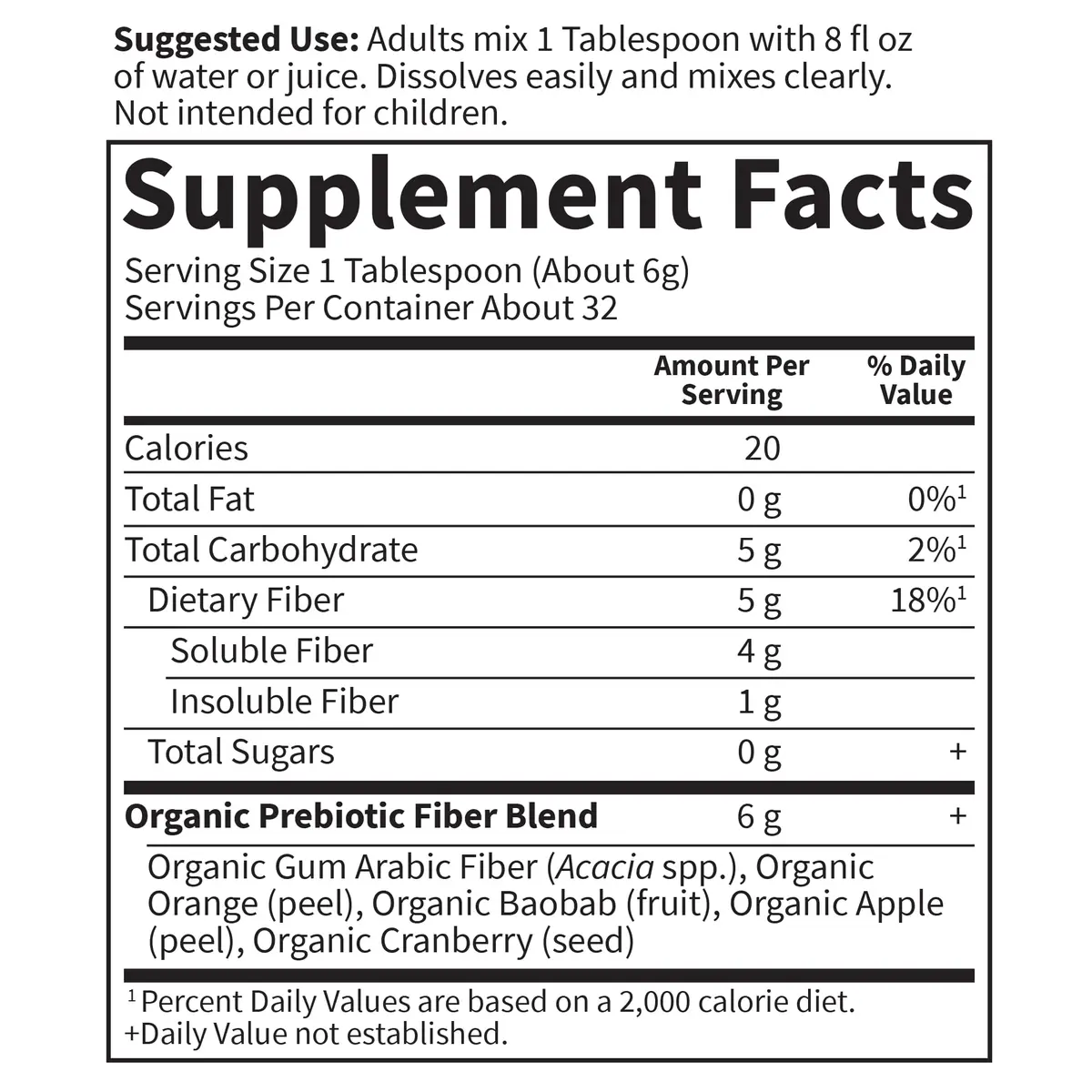 Garden of Life Dr. Formulated Organic Fiber Powder Unflavored 193g (6.8 oz) | USDA Organic Prebiotic Fiber Supplement - view 6