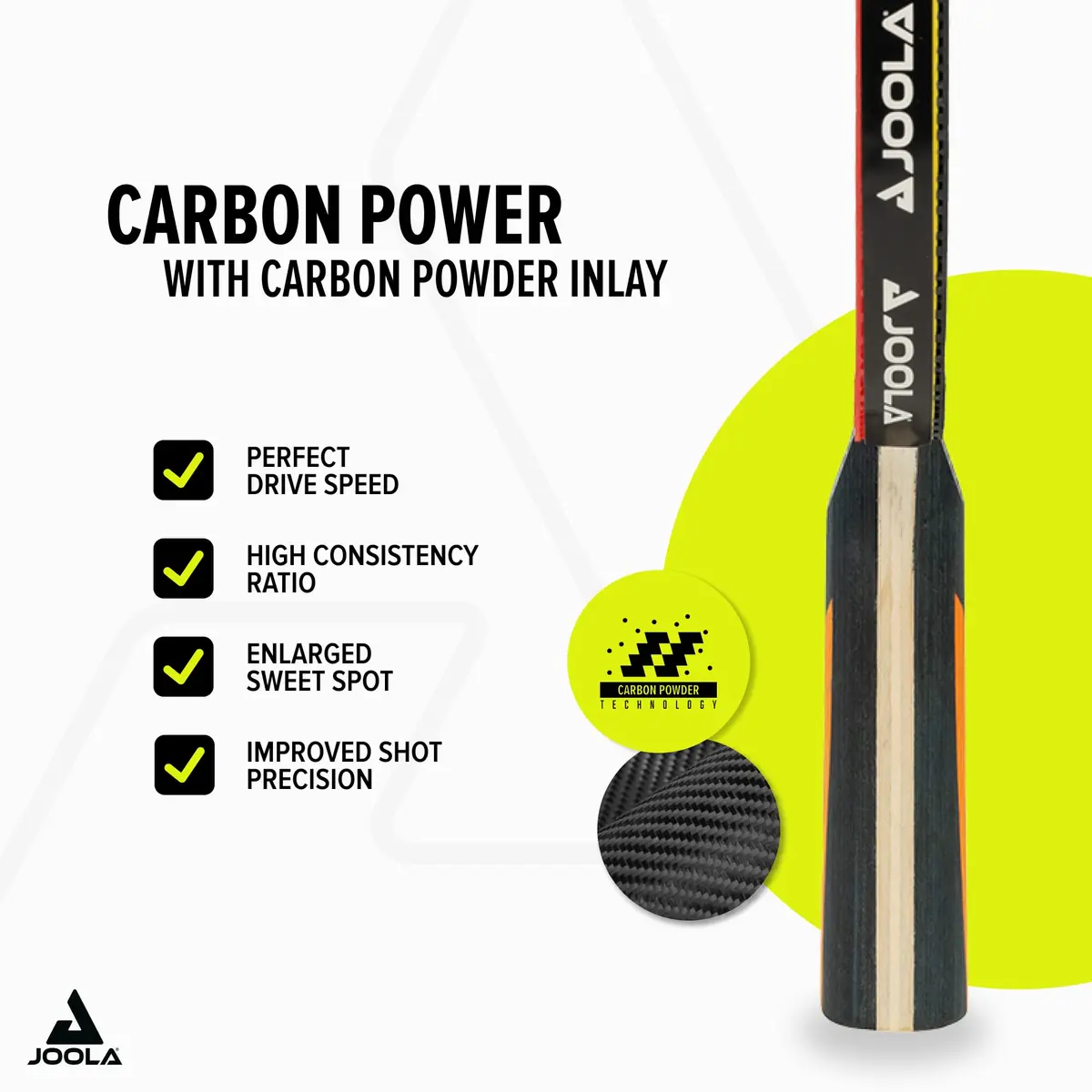 JOOLA Carbon Control Performance Ping Pong Paddle - Ergonomic Grip & Vibration Control - ITTF Approved - Professional Table Tennis Racket - Red - view 2