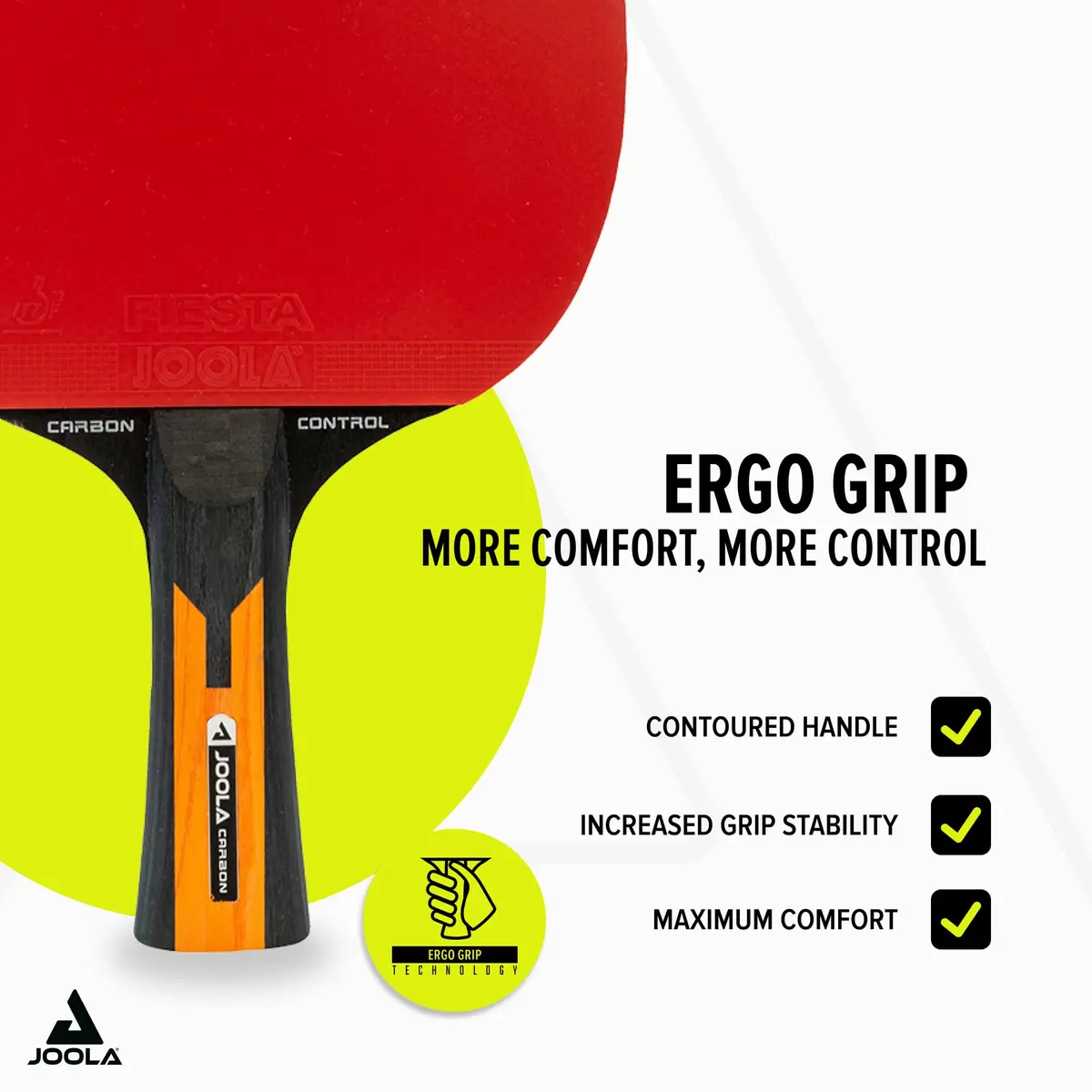 JOOLA Carbon Control Performance Ping Pong Paddle - Ergonomic Grip & Vibration Control - ITTF Approved - Professional Table Tennis Racket - Red - view 4