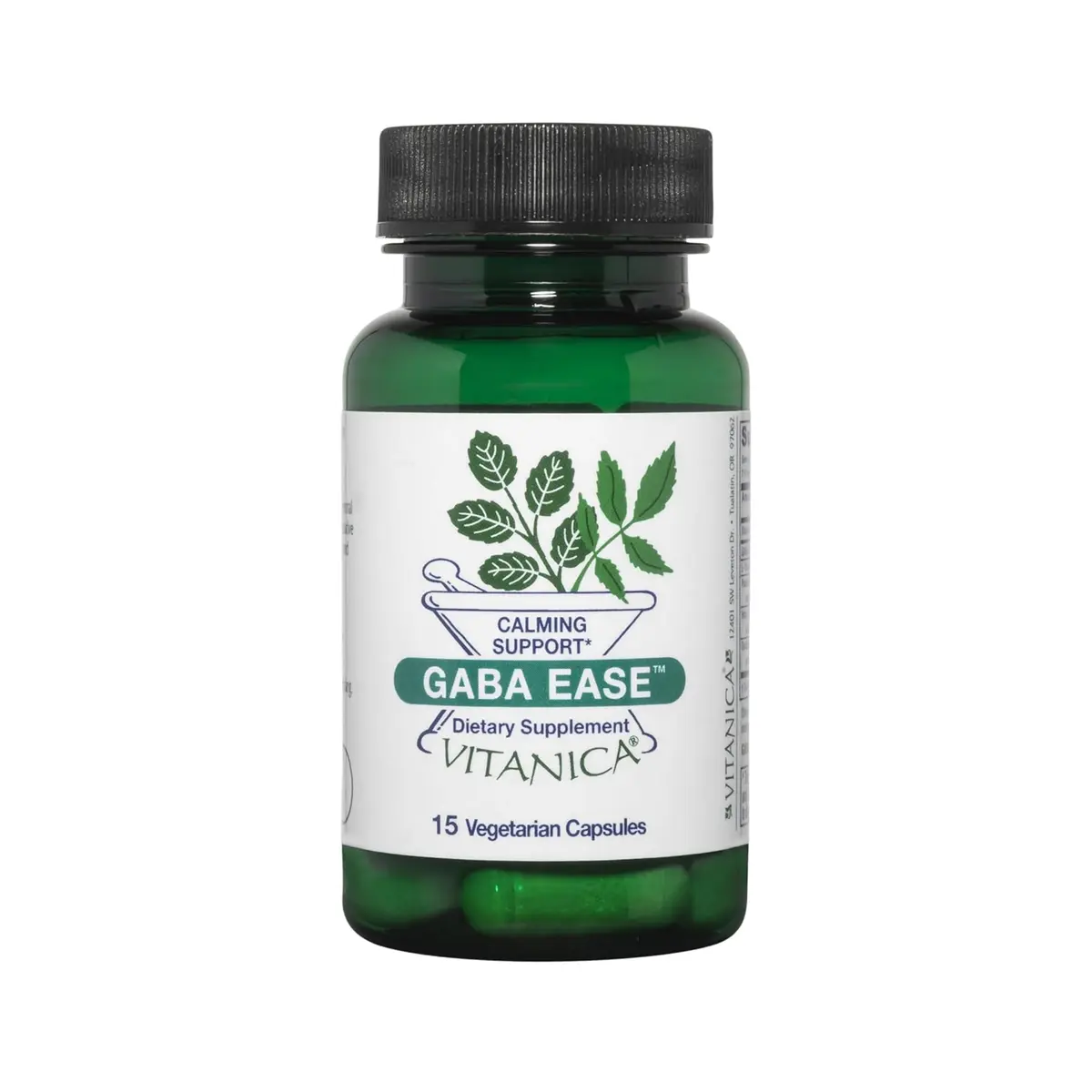 Vitanica GABA Ease, Relax with Vitamin B6 & L-Theanine, Vegan, 15 Capsules | Calming Nervous System Support - main product image