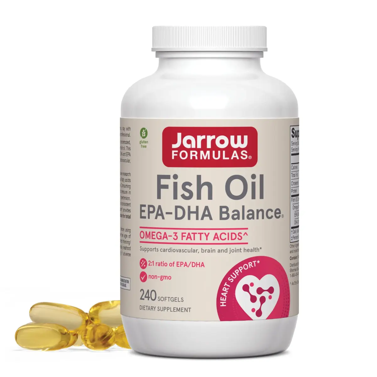 Jarrow Formulas EPA-DHA Balance Softgels 1200mg (240 Count) | Cardiovascular Support with 2:1 EPA:DHA Ratio - main product image