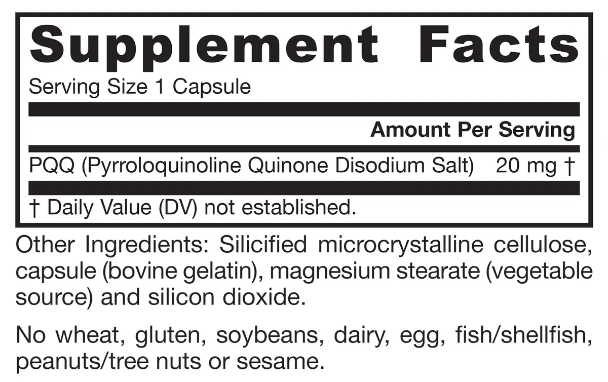 Jarrow PQQ 20 mg, Mitochondrial Biogenesis, 60 Capsules | Supports Cellular Energy & Heart Health - view 9