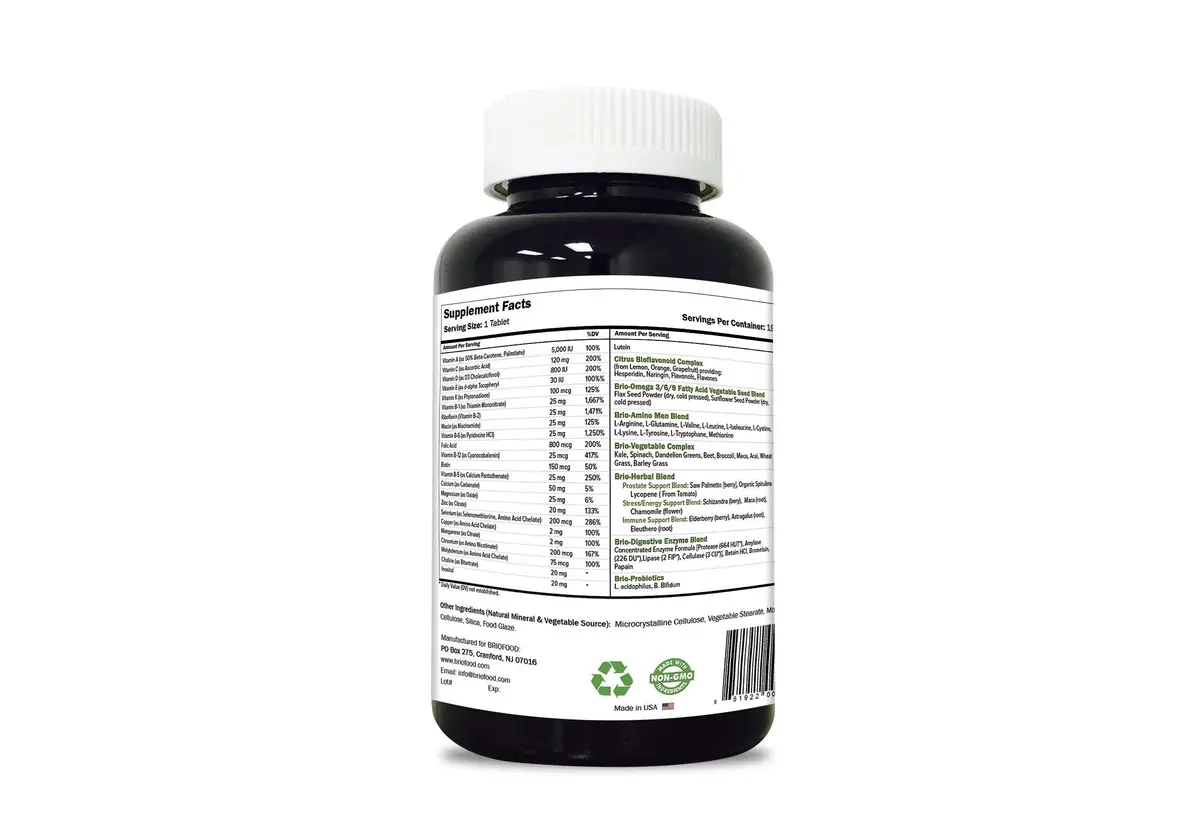 Brieofood Multi for Men 180 Tablets | Supports Energy & Prostate Health - view 8