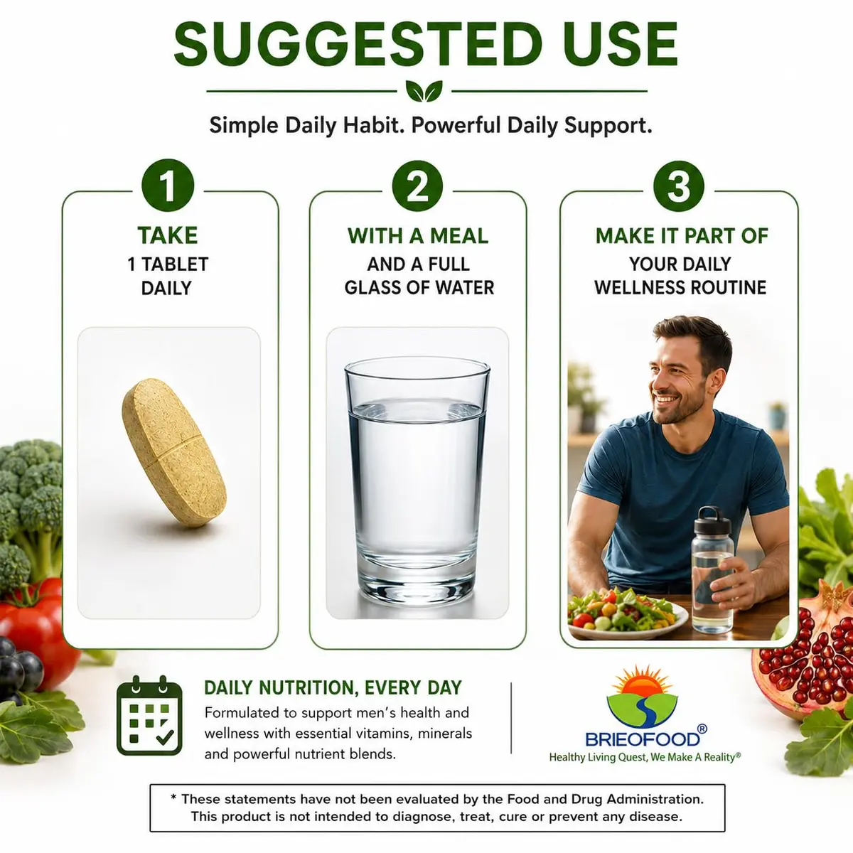 Brieofood Multi for Men 180 Tablets | Supports Energy & Prostate Health - view 4