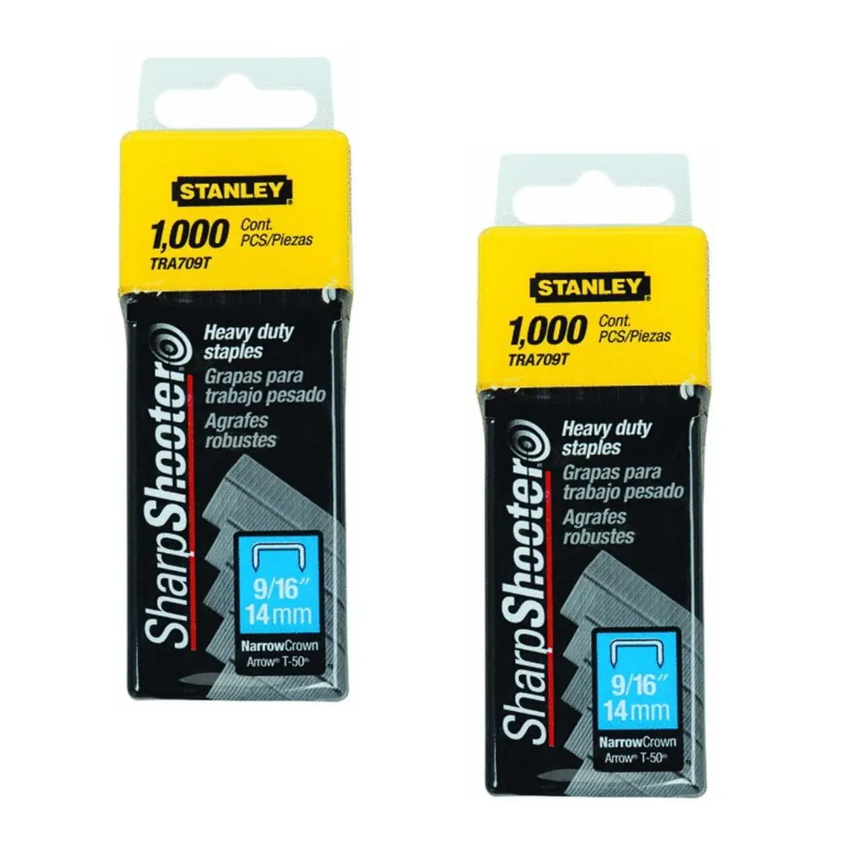 STANLEY TRA709T Sharpshooter Heavy Duty Staples 9/16" (14mm) | 1000 Count (2 Pack) - main product image