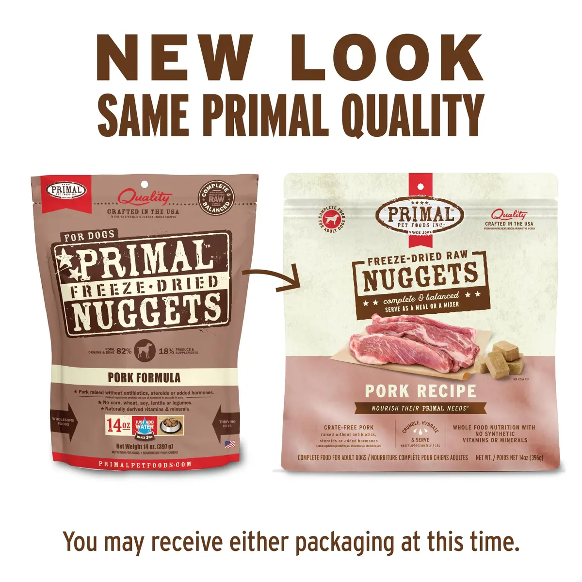 Primal Freeze Dried Raw Dog Food Nuggets, Pork, 14 oz | Complete & Balanced Nutrition for Dogs - view 2