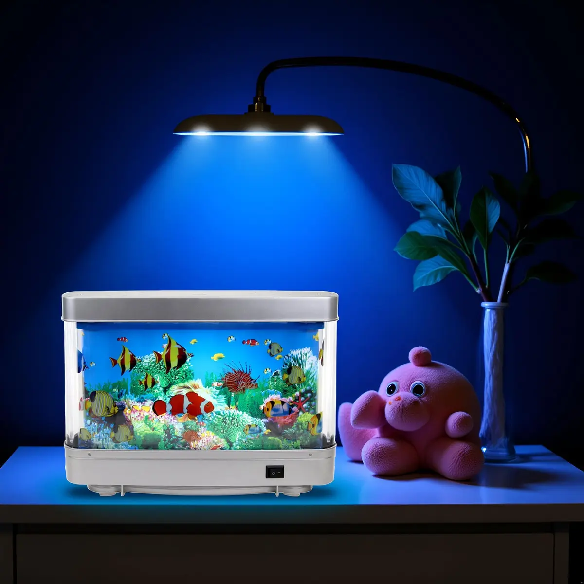 Lightahead Relaxing Sensory LED Fake Fish Aquarium with Moving Marine Life | Calming Deep-Sea Illusion (110-120 chars) - view 5