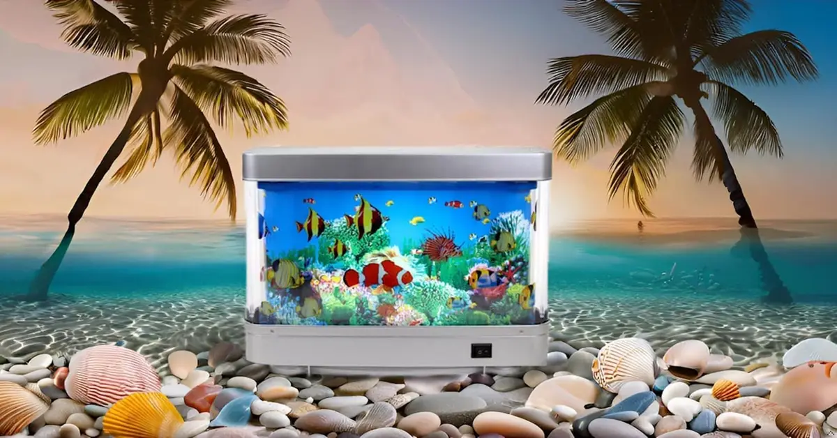 Lightahead Relaxing Sensory LED Fake Fish Aquarium with Moving Marine Life | Calming Deep-Sea Illusion (110-120 chars) - view 4