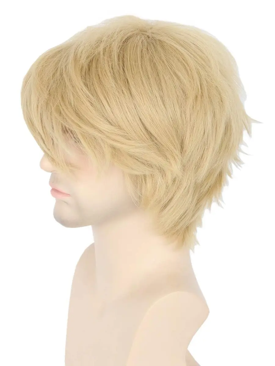 Topcosplay Women or Men Wig Blonde Short Layered Fluffy Cosplay Halloween Wigs | Synthetic Fiber, Unisex - main product image