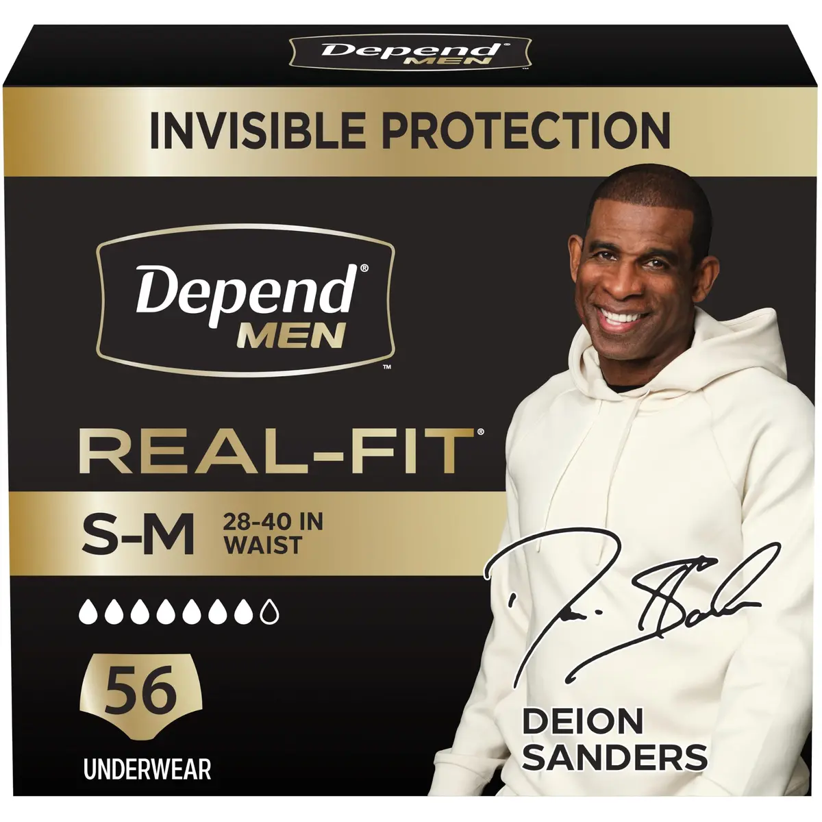 Depend Real Fit Incontinence Underwear for Men, Small/Medium (56 Count) | Maximum Absorbency for Men's Bladder Leak Protection - main product image