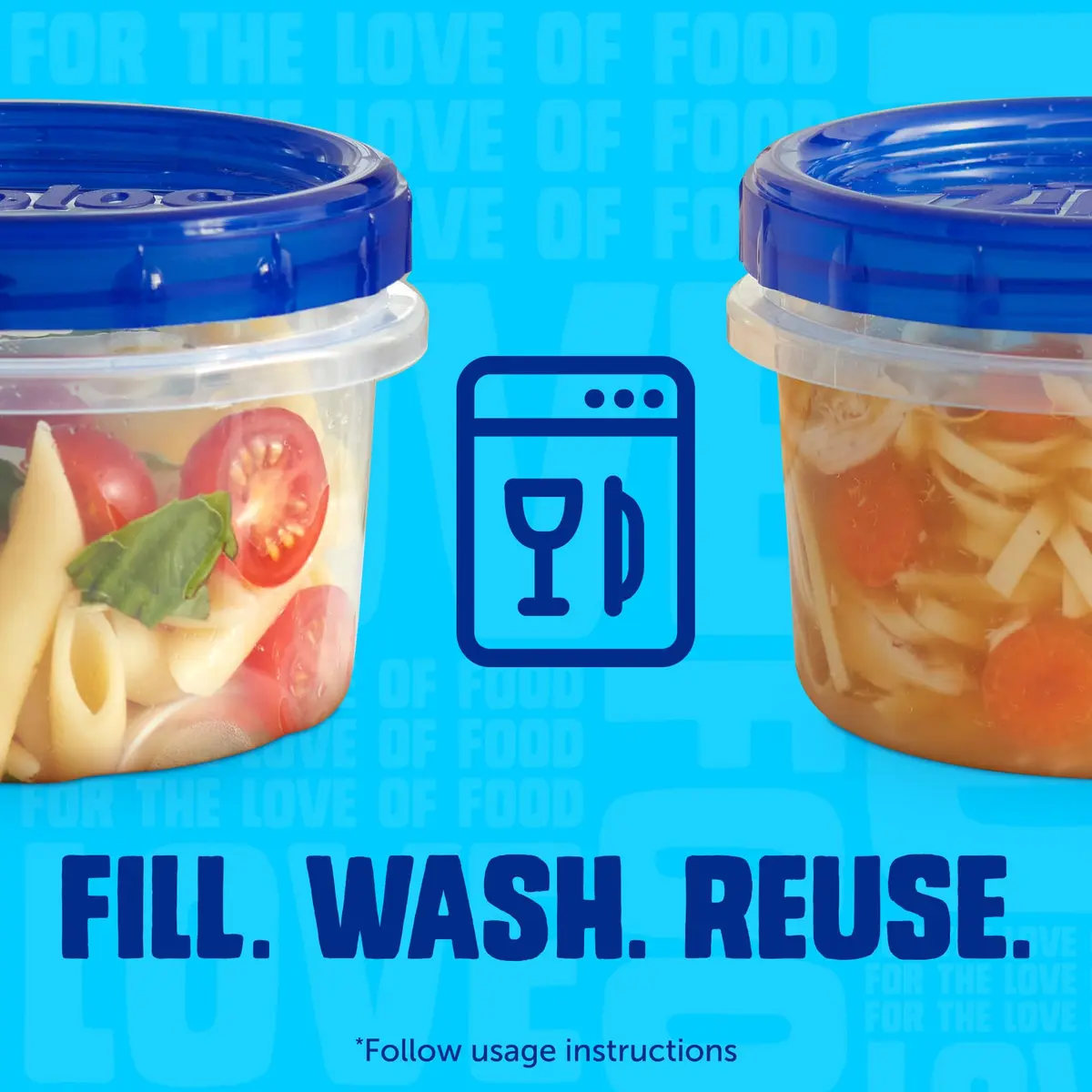 Ziploc Food Storage Containers Medium 6 Count | Leak-Resistant, BPA-Free, Stackable - view 4