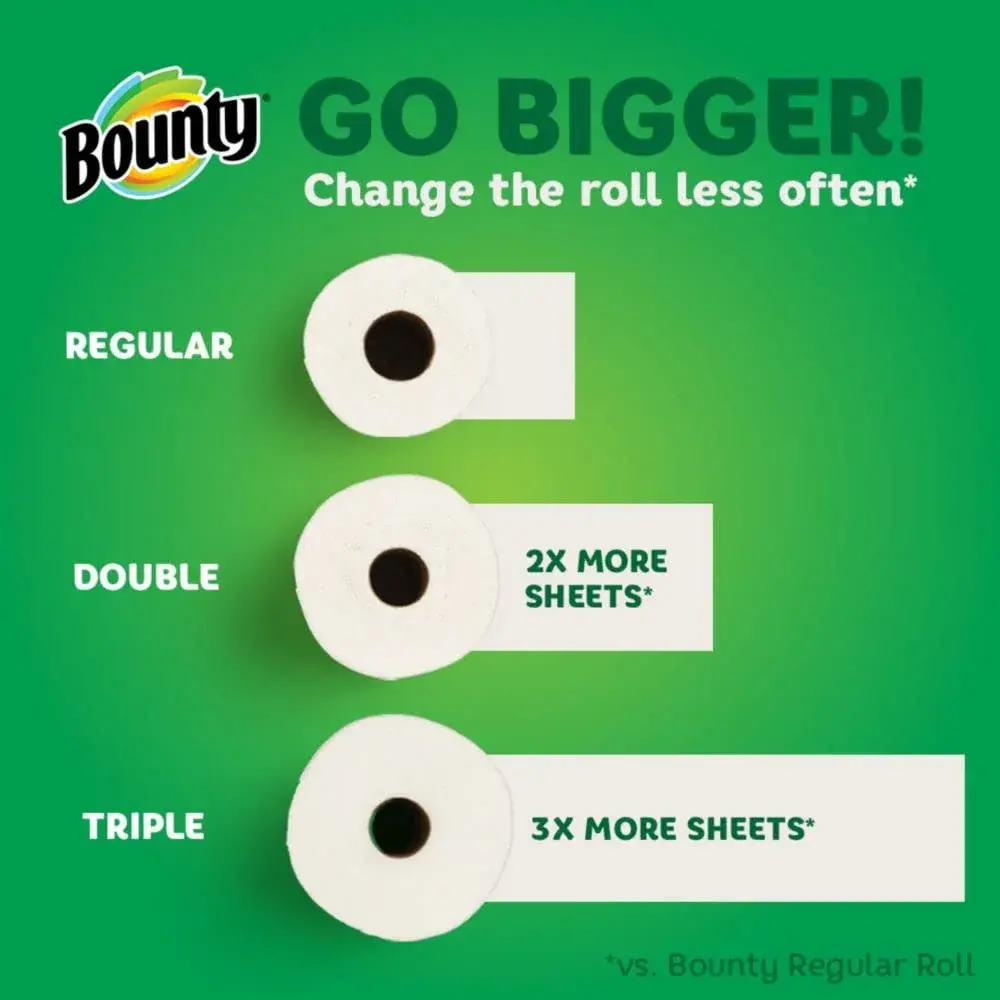 Bounty Select-A-Size Paper Towels, White, 8 Double Plus Rolls | Absorbent & Strong - view 6