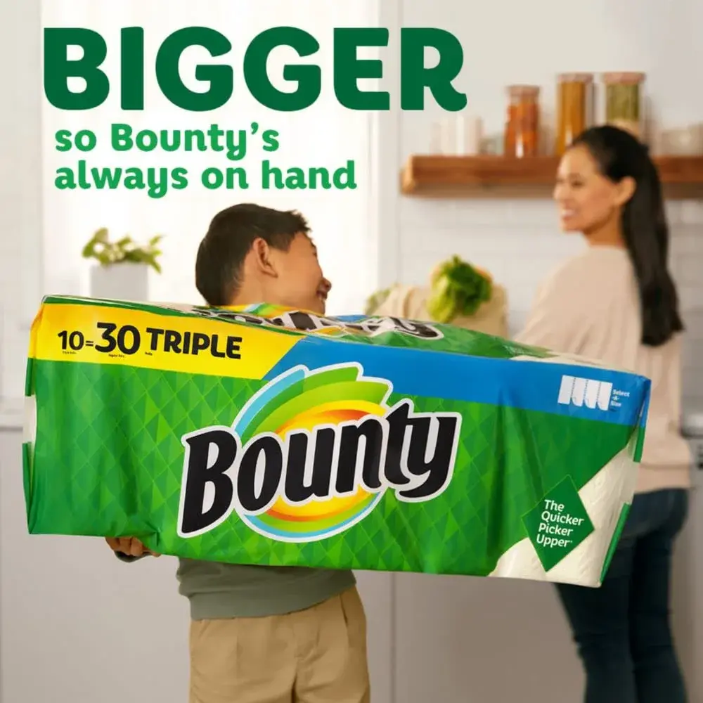 Bounty Select-A-Size Paper Towels, White, 8 Double Plus Rolls | Absorbent & Strong - view 8