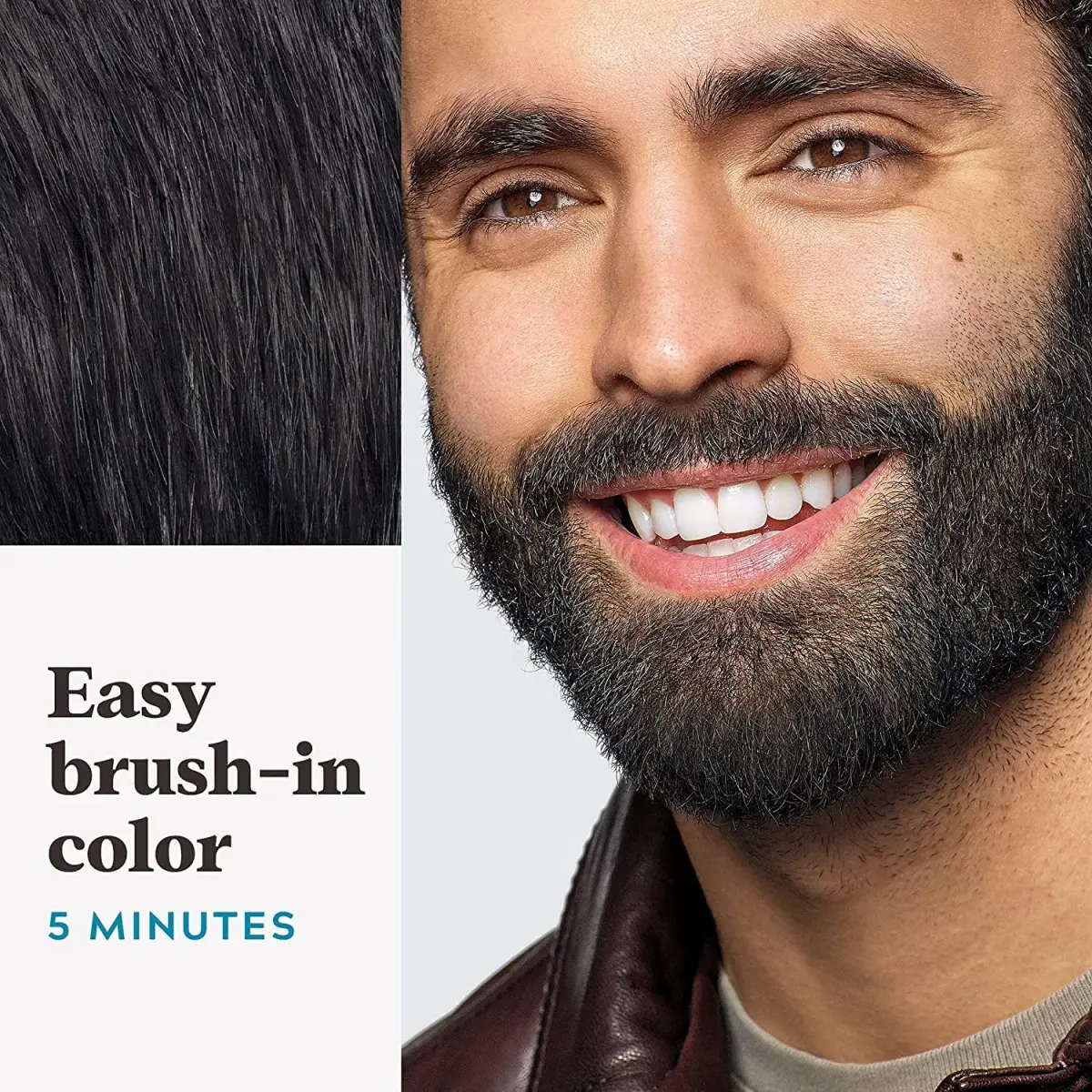 Just For Men Mustache & Beard Dye, Real Black M-55 | Ammonia-Free Gel for Coarse Facial Hair - view 3