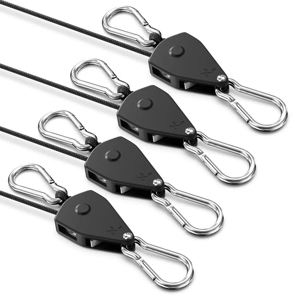 VIPARSPECTRA Heavy Duty Ratchet Tie Down Straps 1/8" 4-Pack, 230cm (8ft) | Secure Cargo Up To 300 lbs - main product image