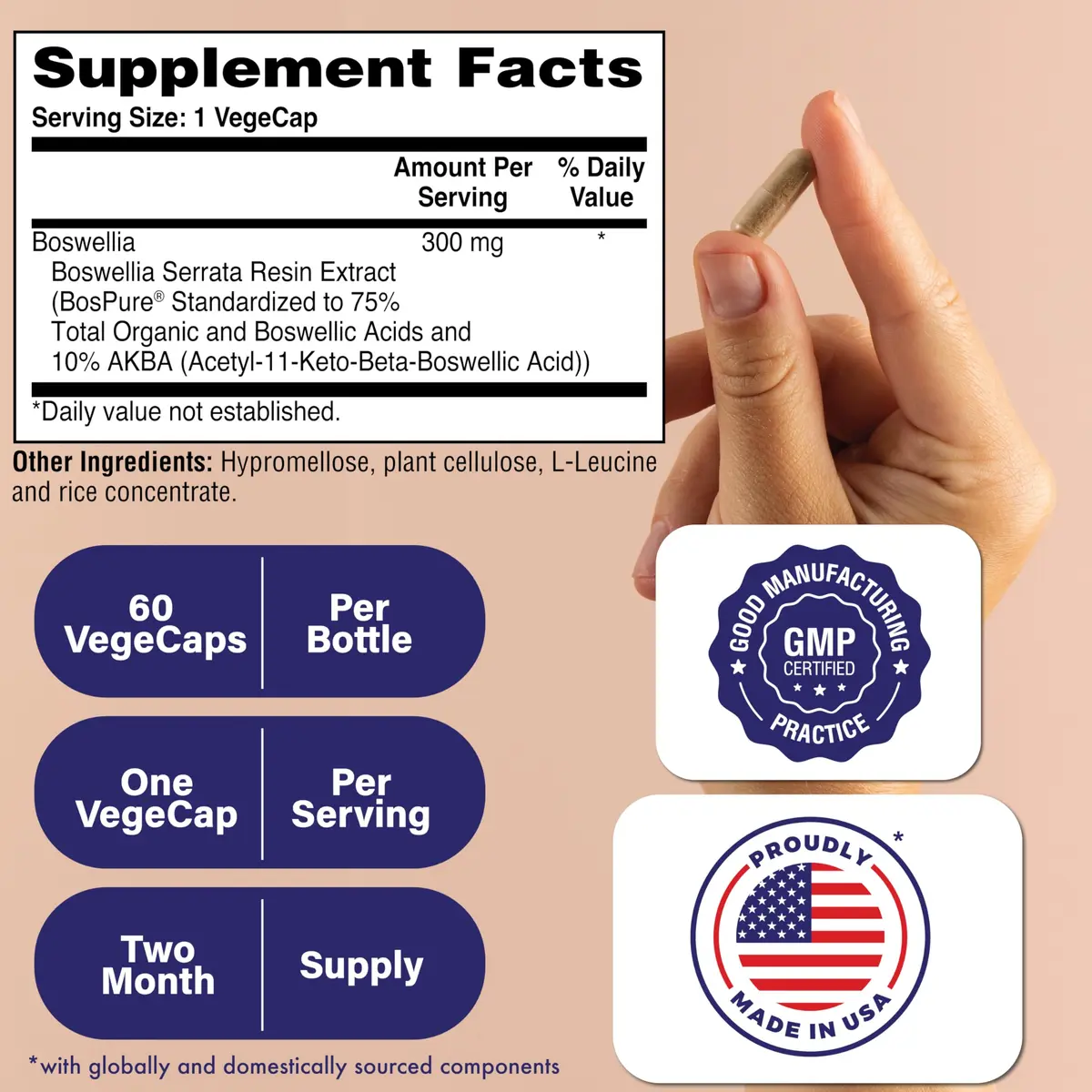 Health Thru Nutrition Boswellia 300mg 60 Capsules | Organic Frankincense for Joint Support - view 2