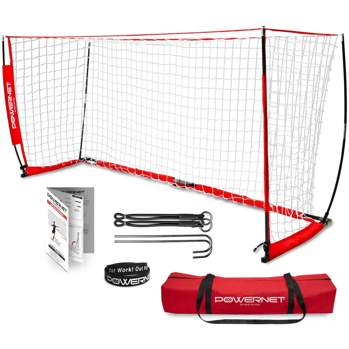 PowerNet 12x6 FT Portable Soccer Goal | Easy Setup, Indoor & Outdoor Use, Stable Steel Frame - main product image