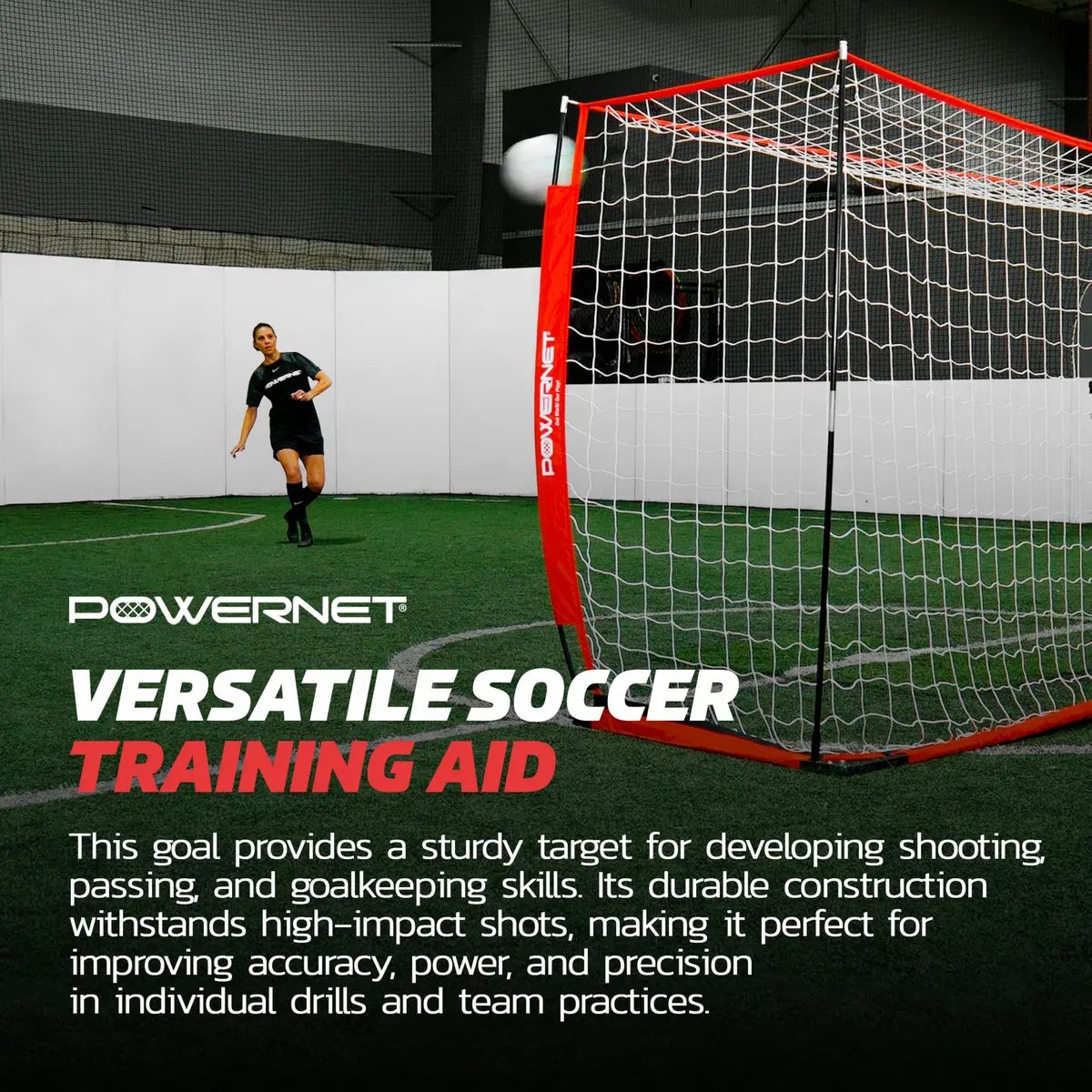 PowerNet 12x6 FT Portable Soccer Goal | Easy Setup, Indoor & Outdoor Use, Stable Steel Frame - view 4