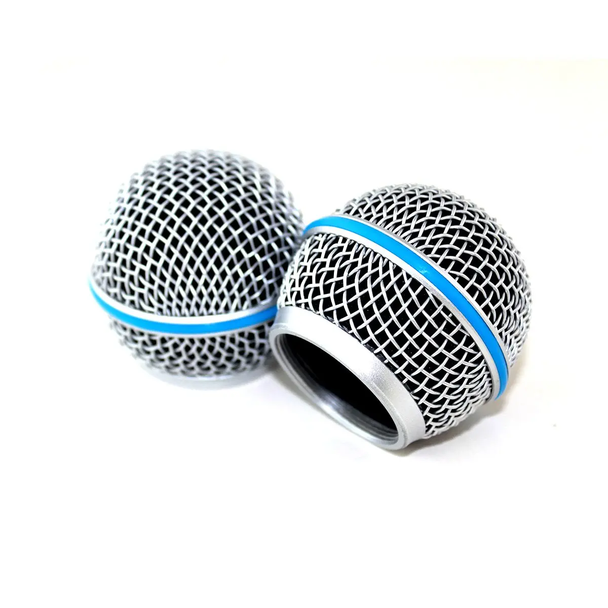 YaizK Microphone Replacement Blue Steel Mesh Grill Head | Compatible with Shure SM58 Wireless & Wired Mics - main product image