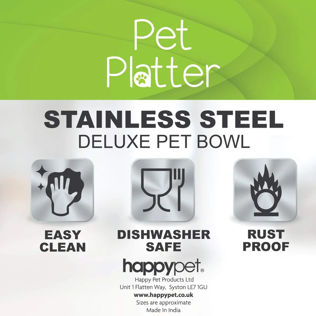 Pet Cuisine Pet Platter Stainless Steel Pet Bowl 11cm | Rust-Proof & Dishwasher Safe for Small Animals - view 5