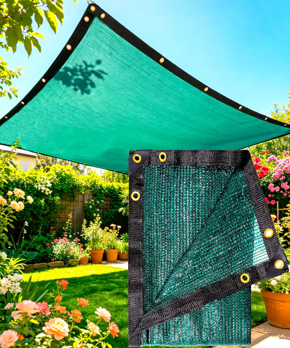 e.share 70% Green Shade Cloth 12ft x 16ft | All-Season Garden & Frost Protection - main product image